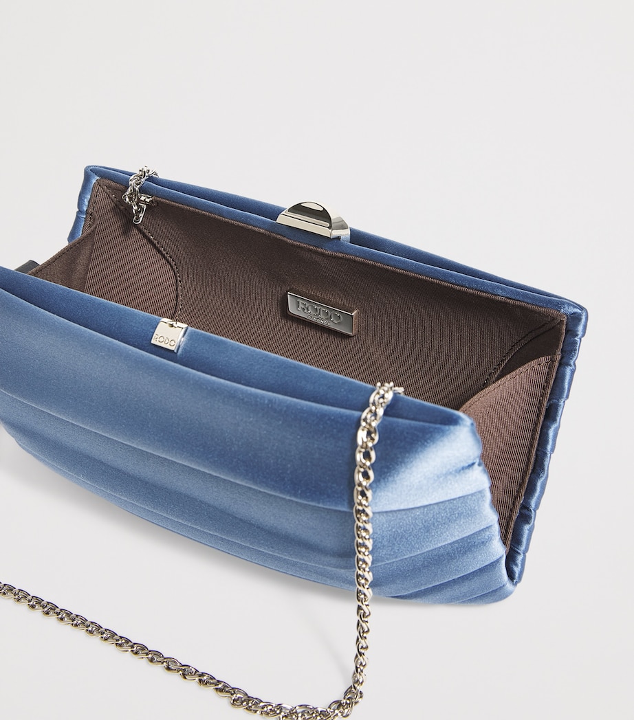 Satin Plissé Clutch Bag 0335 PERIWINKLE Image 4