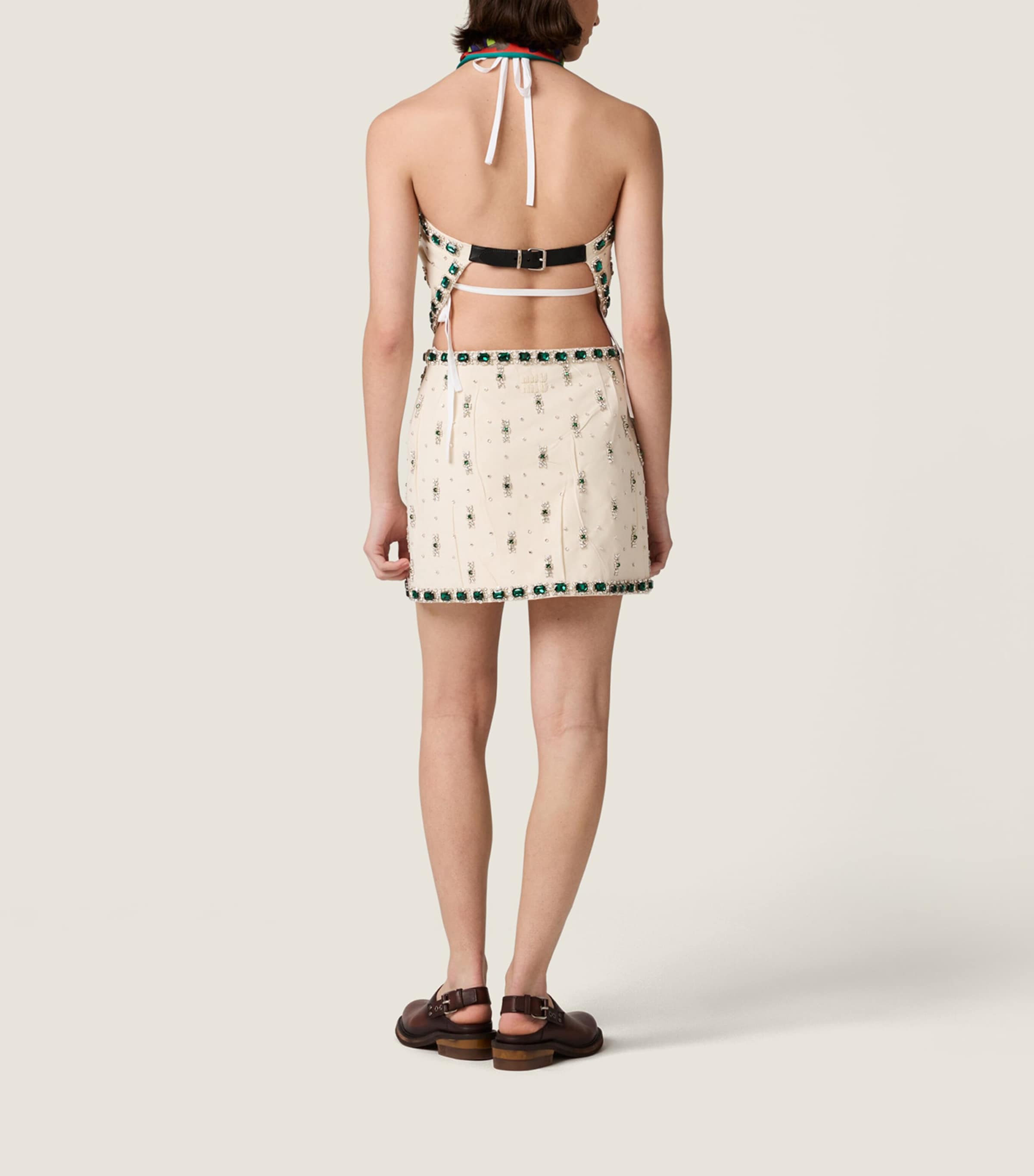 Miu Miu Womens Cotton Embellished Top Image 3