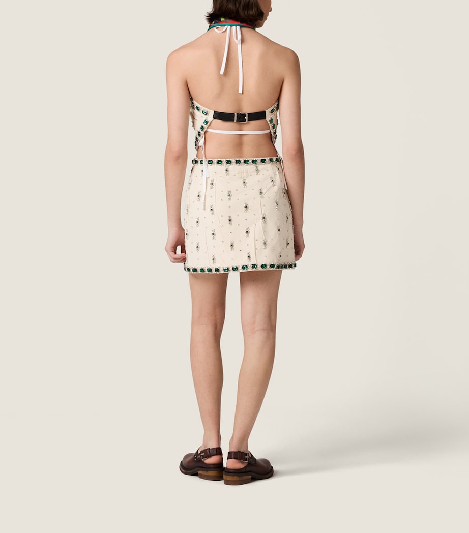 Miu Miu Womens Cotton Embellished Top Image 3