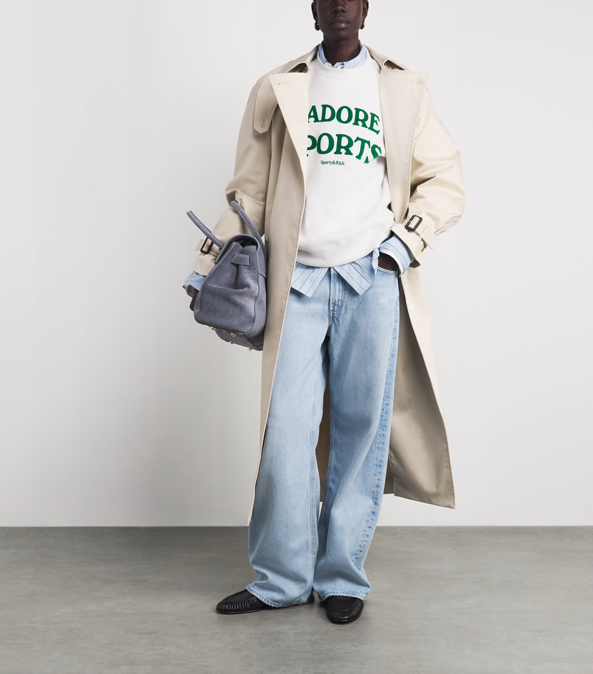 Sporty & Rich Womens Cotton J’adore Sweatshirt White Kelly Image 2