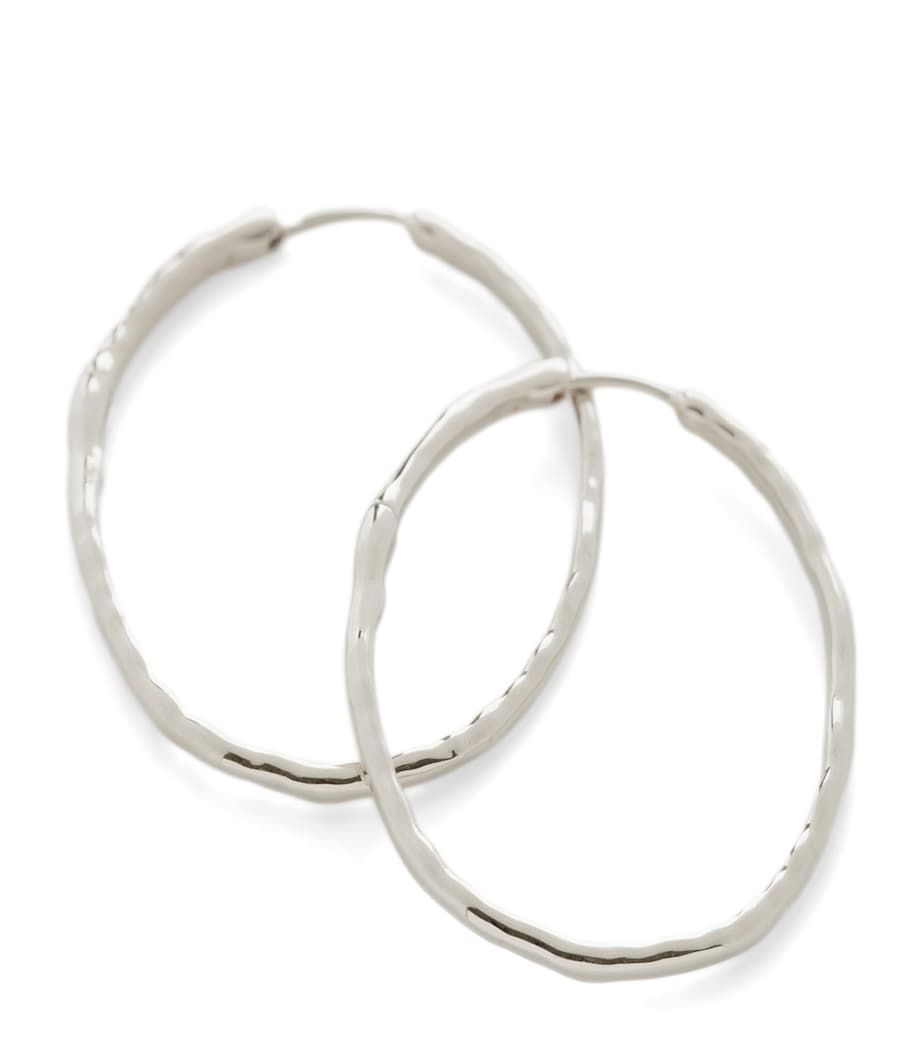Monica Vinader Large Sterling Silver MV Siren Must Hoop Earrings Sterling Silver Image 1