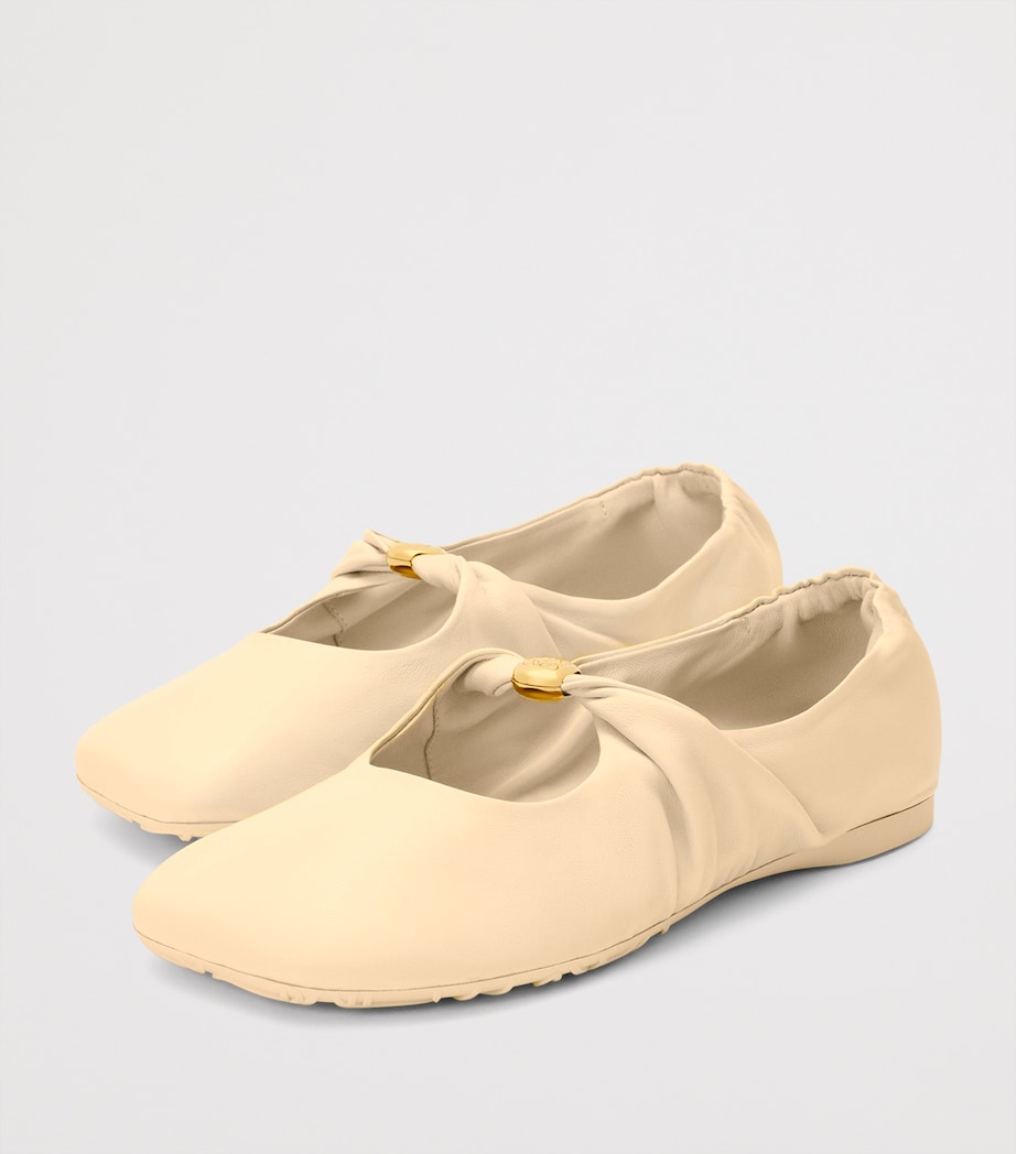 Leather Pebble Soft Ballet Flats DOUGH Image 2