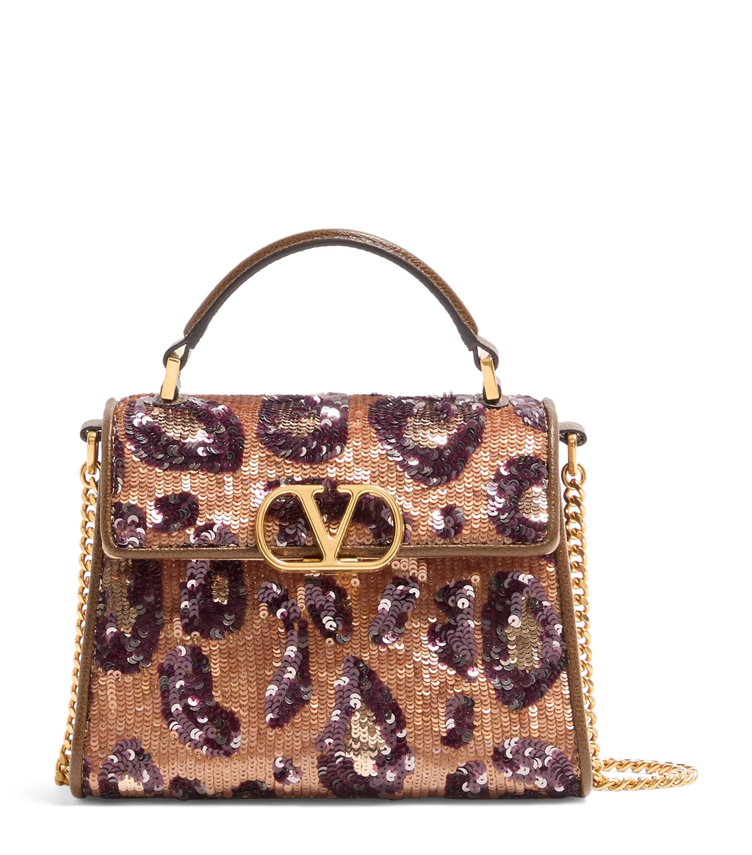 Valentino Garavani Mini Silk Embellished VSLING Top-Handle Bag Fjy Image 1