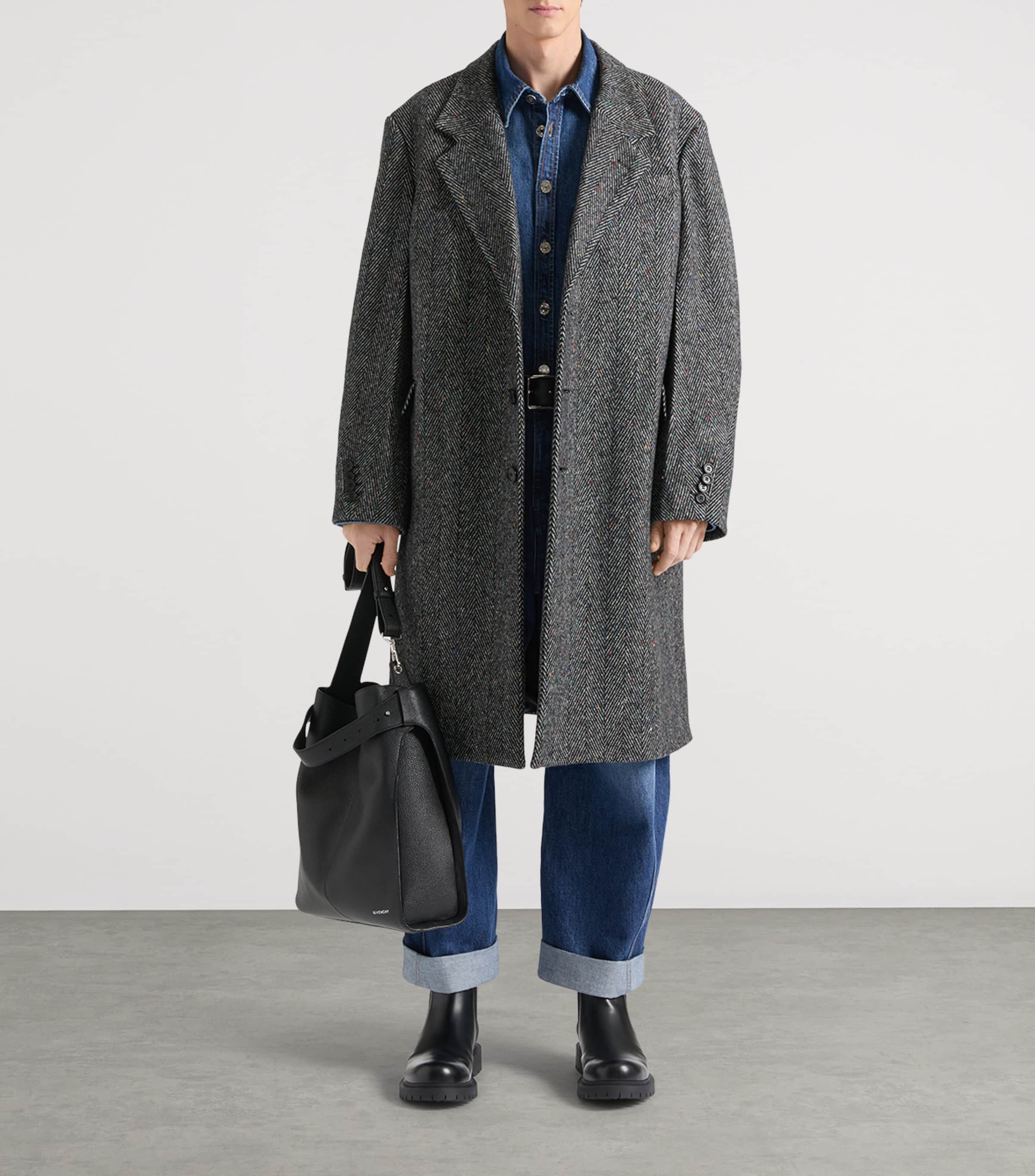 Cotton Couture Seam Coat BLACK/WHITE Image 2