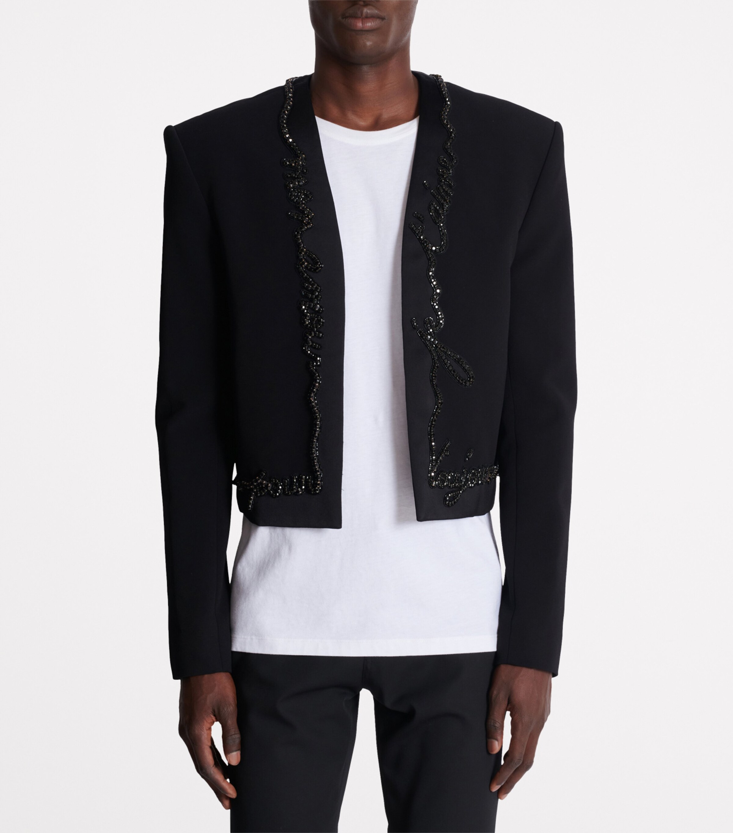 【送料&関税込】Balmain Wool Crepe Open Jacket Balmain Rib-Knit Peplum Jacket | Saks Fifth Avenue