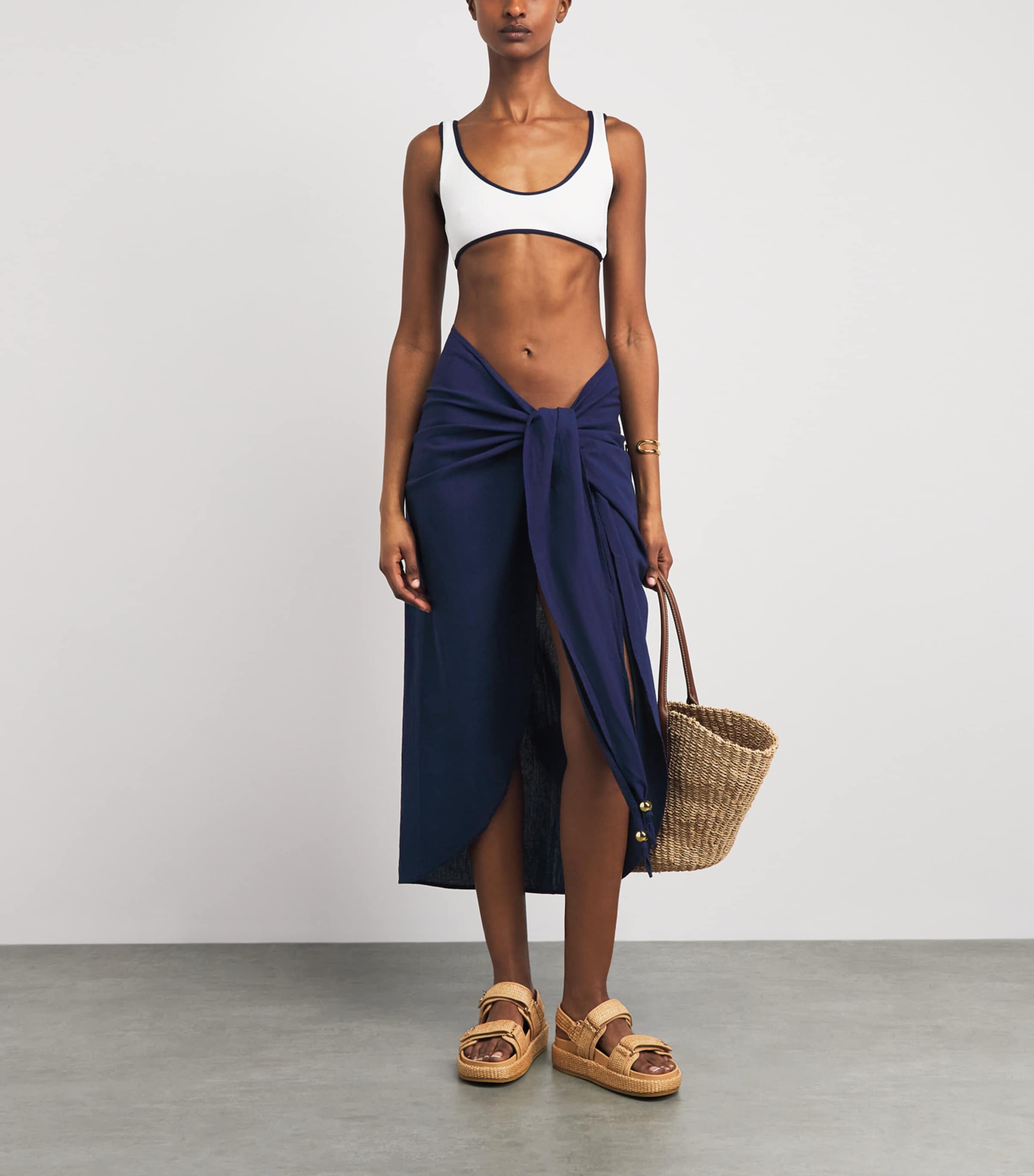 Melissa Odabash Womens Cotton Winne Pareo Navy Image 2