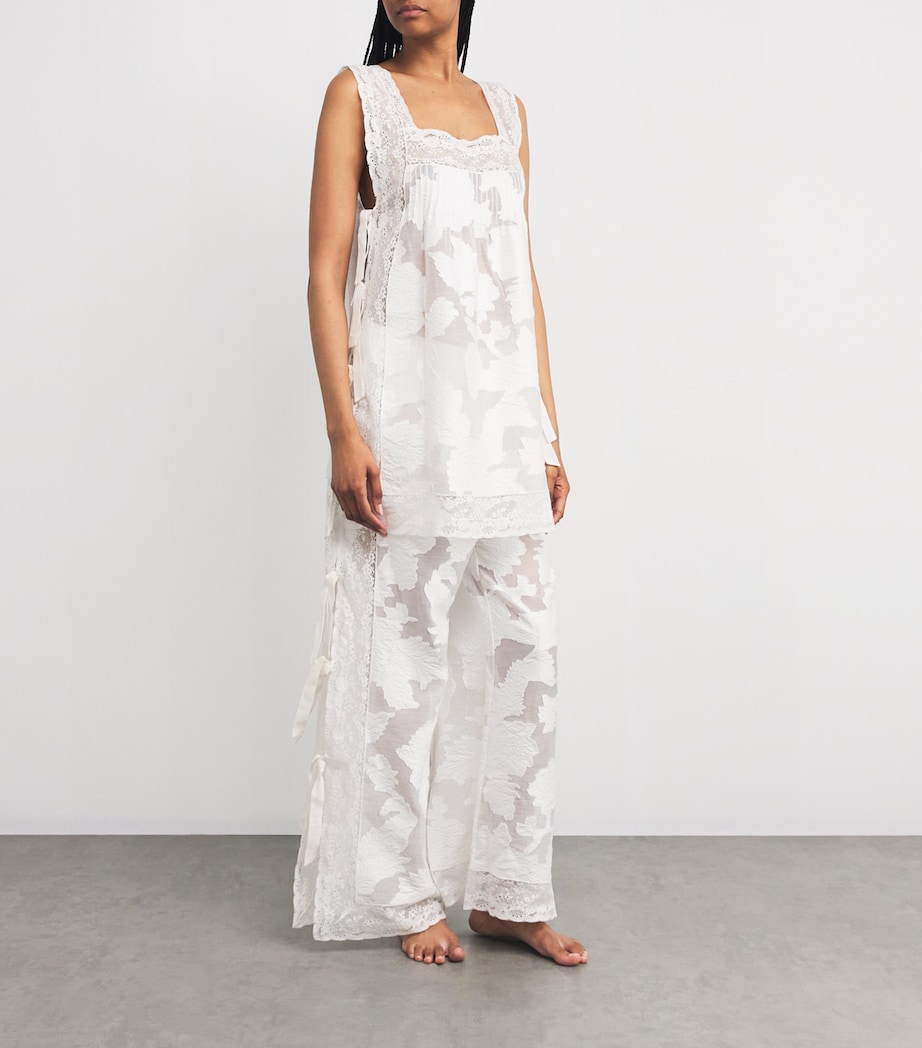 Lace-Trim Clarissa Trousers WHITE DEVORE Image 2