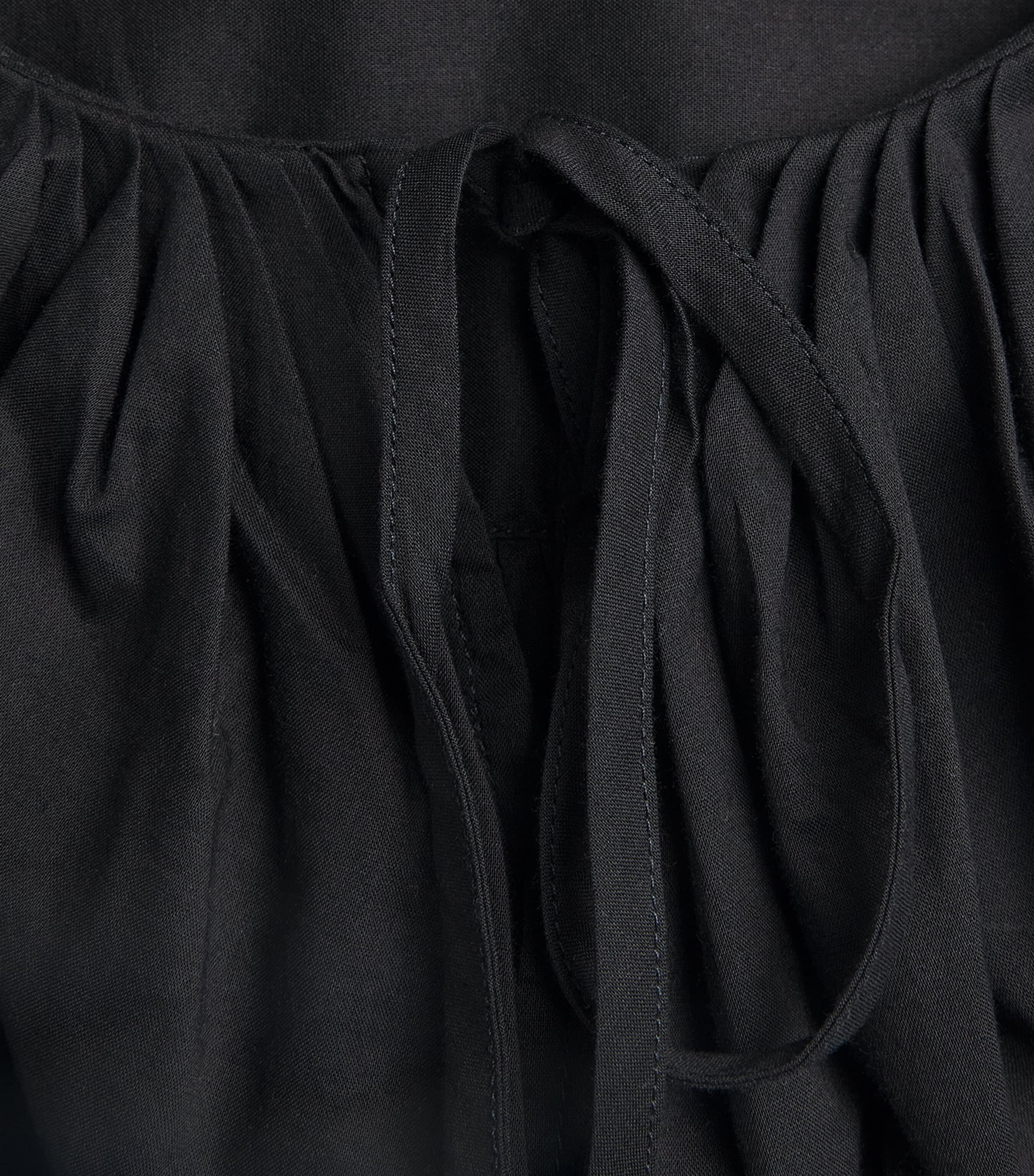 Polo Ralph Lauren Womens Cotton Lace-Trim Blouse Polo Black Image 6