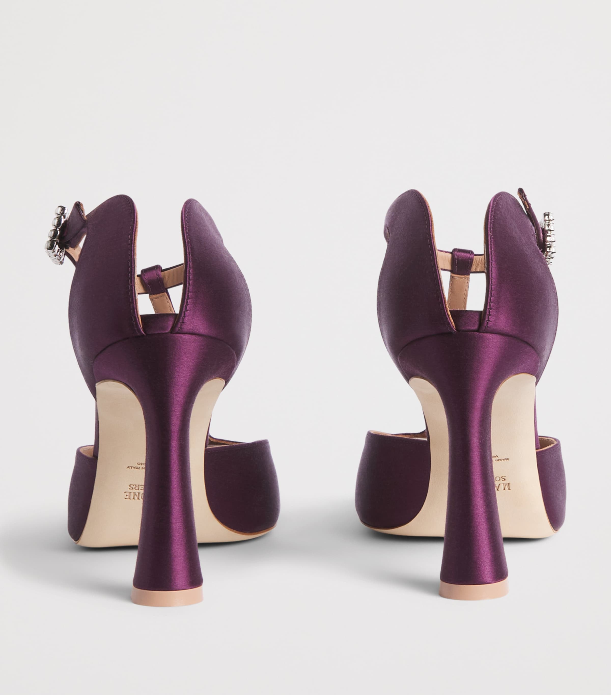 Malone Souliers Satin Nomi Heeled Sandals 90 Deep Purple Image 5