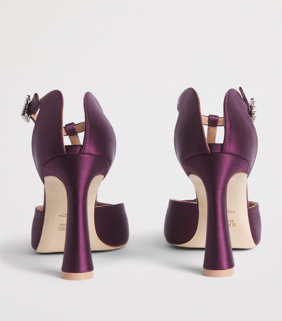 Malone Souliers Satin Nomi Heeled Sandals 90 Deep Purple Image 5