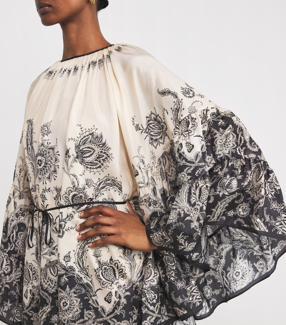 Silk Floral Rhiannon Mini Dress CRMBLKFLO CR/BLK/FLR Image 4