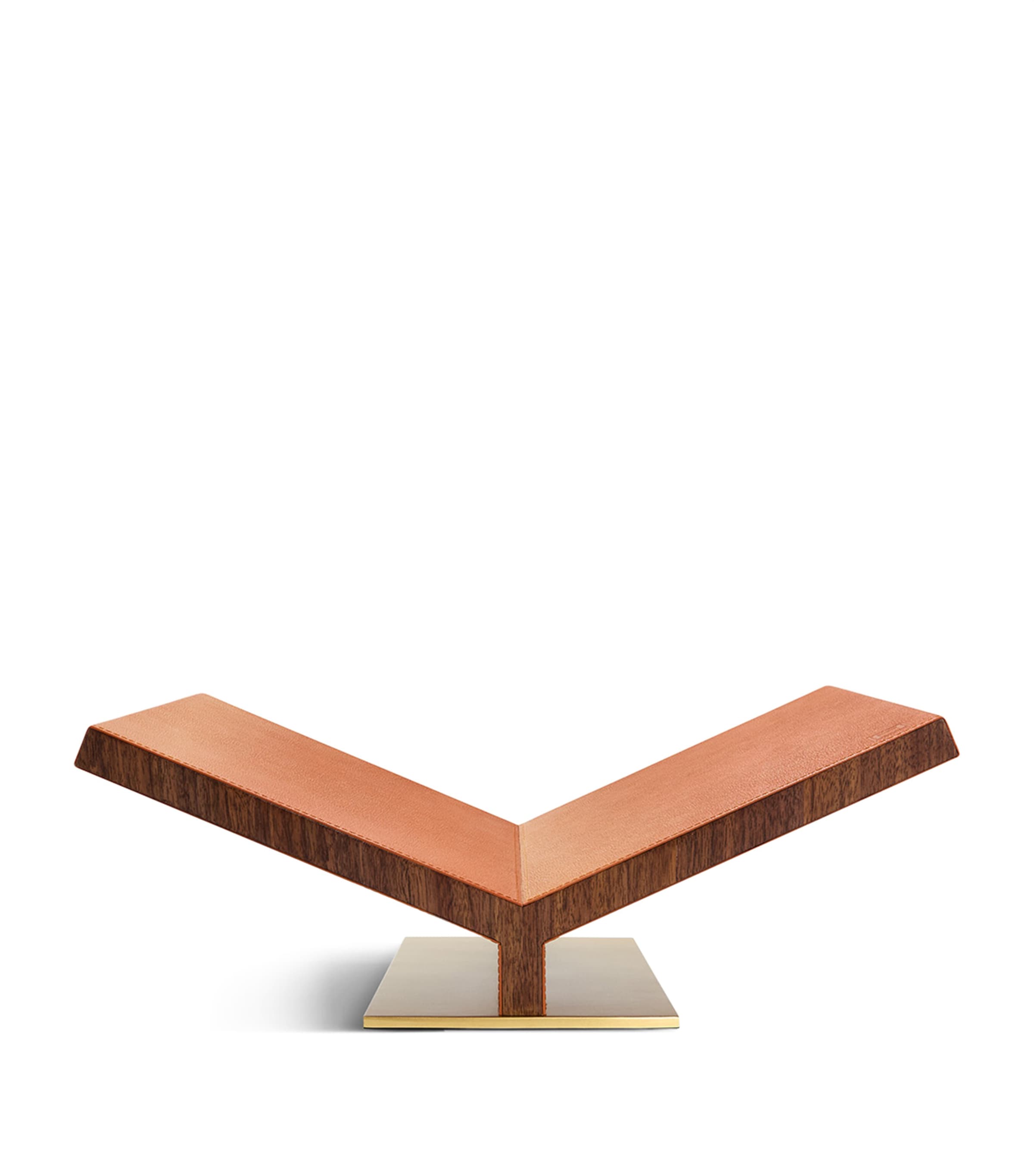 Assouline Walnut-leather Classic Collector Bookstand In Brown
