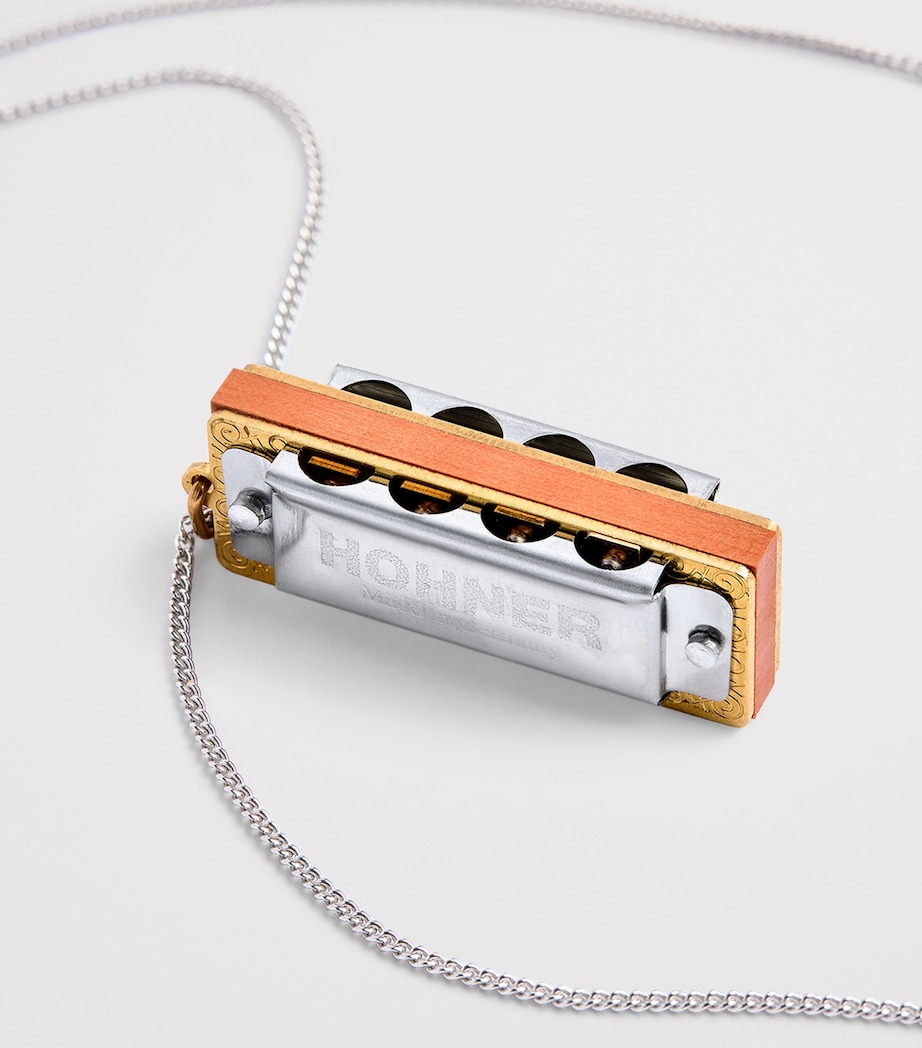 Rhodium-Plated Silver Harmonica Necklace MU150 MULTICOLOR Image 5