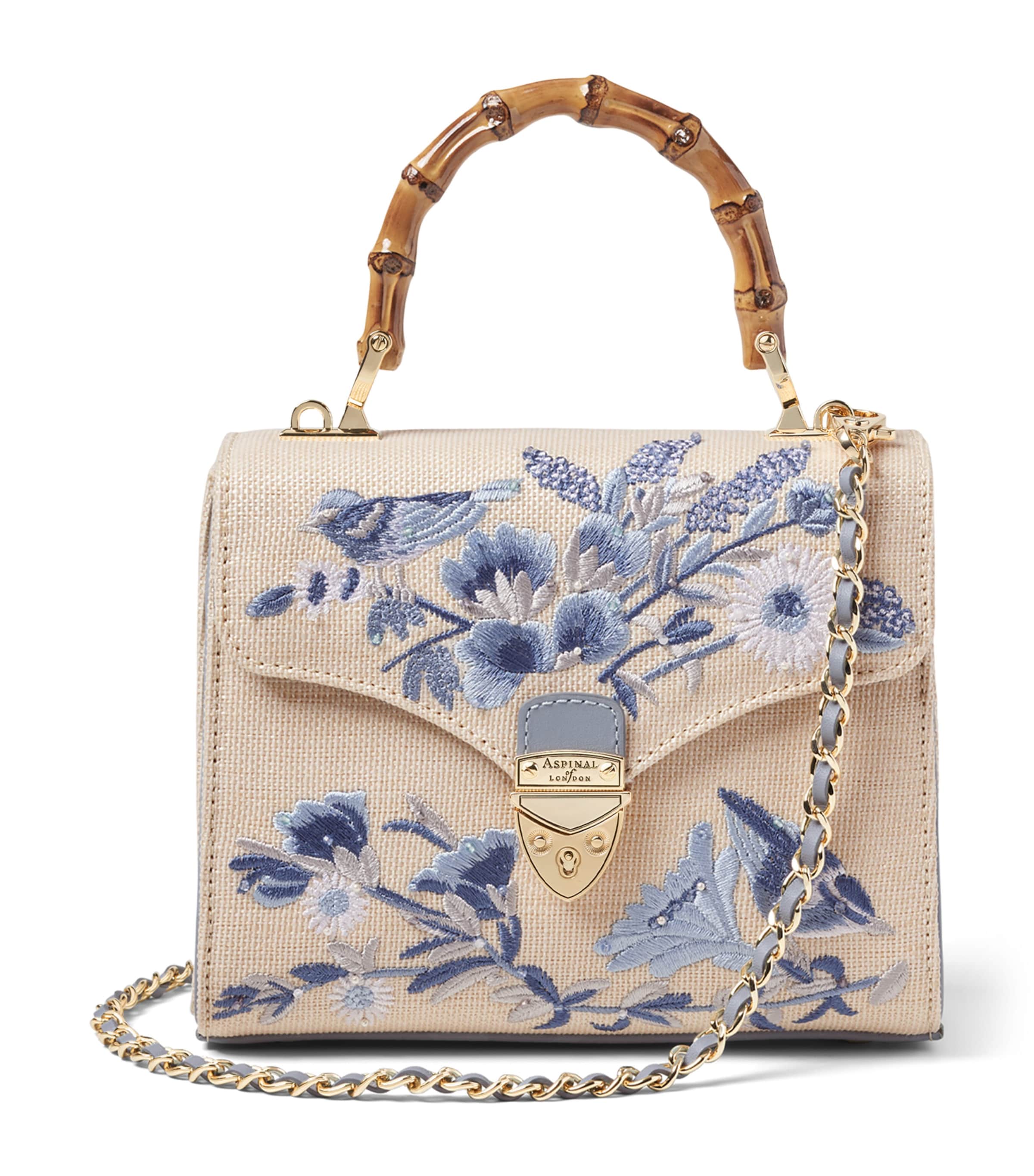 Aspinal Of London Midi Canvas Mayfair Top-Handle Bag Skyblue Image 1