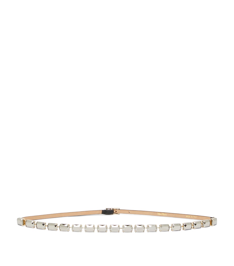 Max Mara Nappa Leather Jewelled Belt Black Image 1