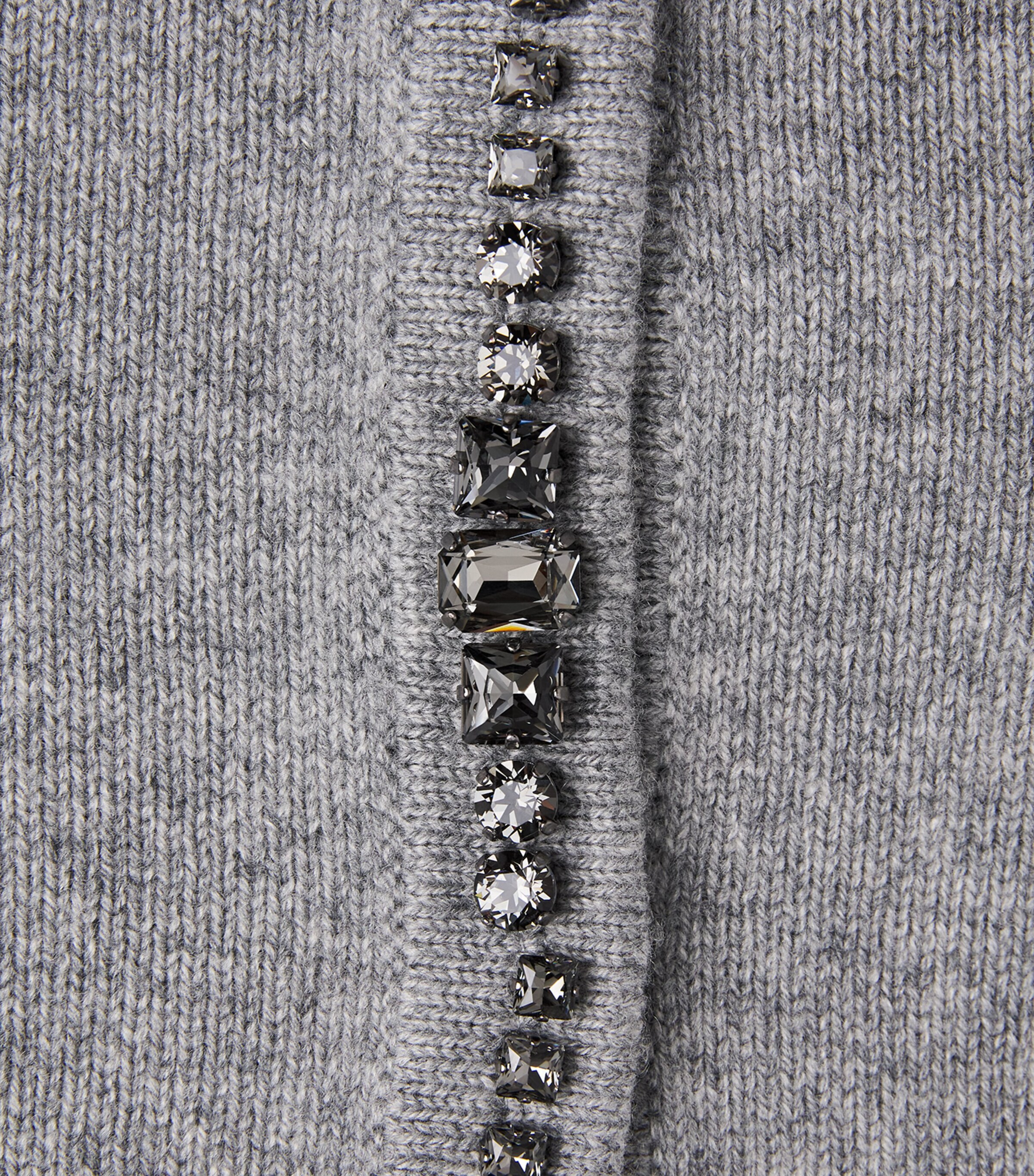 Fabiana Filippi Grey Virgin Wool-Silk-Cashmere Embellished