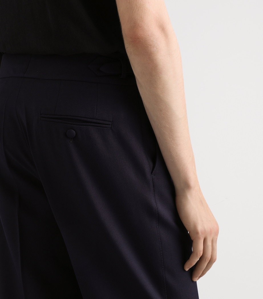 Dolce&Gabbana Mens Virgin Wool Pleated Trousers Dark Blue Image 5