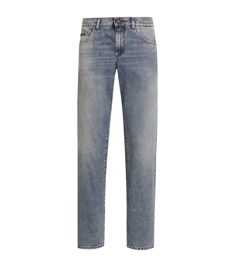 Dolce&Gabbana Mens Light-Wash Slim Jeans Combined Colour Image 1