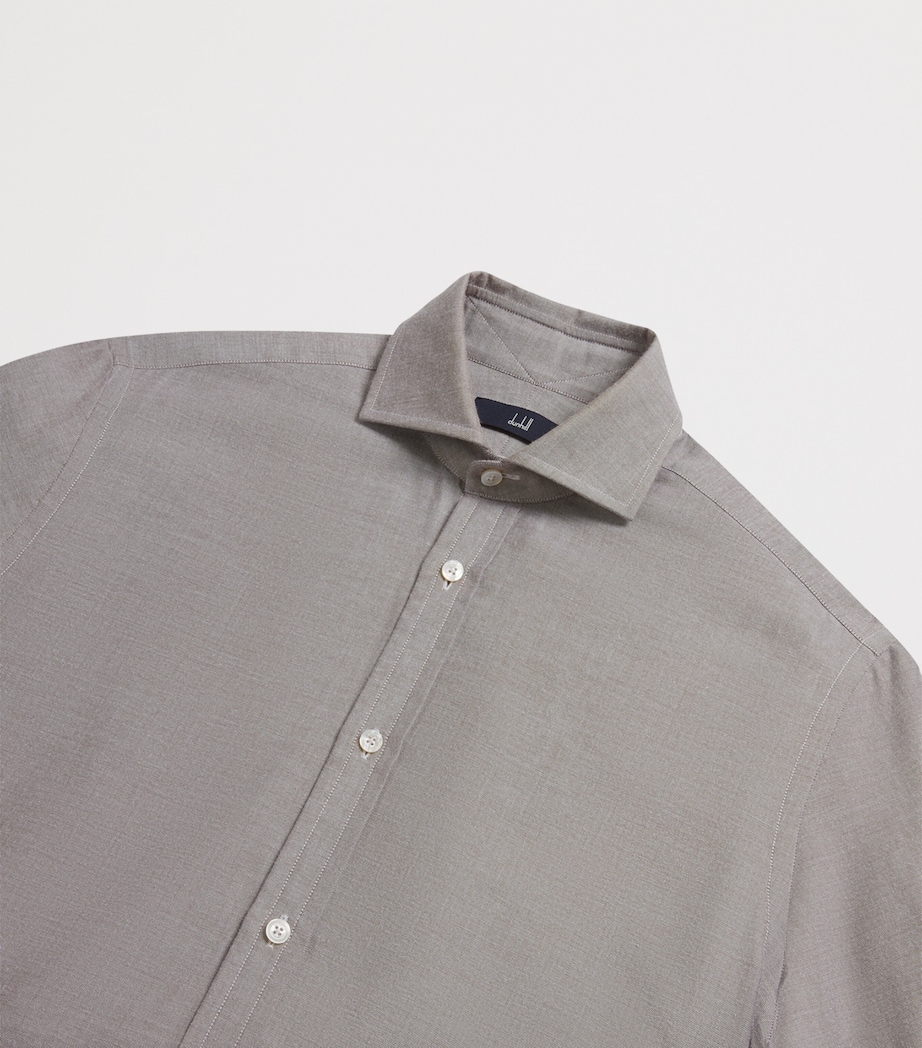 Cotton-Cashmere Oxford Shirt 201BROWN Image 5