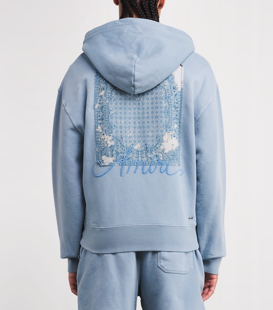 Cotton Bleach Bandana Hoodie ASHLEY BLUE Image 4