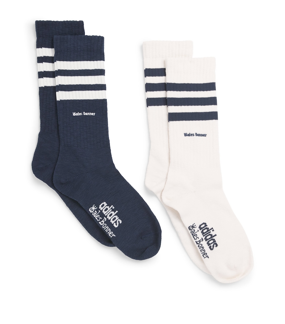 x Wales Bonner Stripe Socks (Pack of 2) NIGHTNAVY/CHALKWHITE Image 1