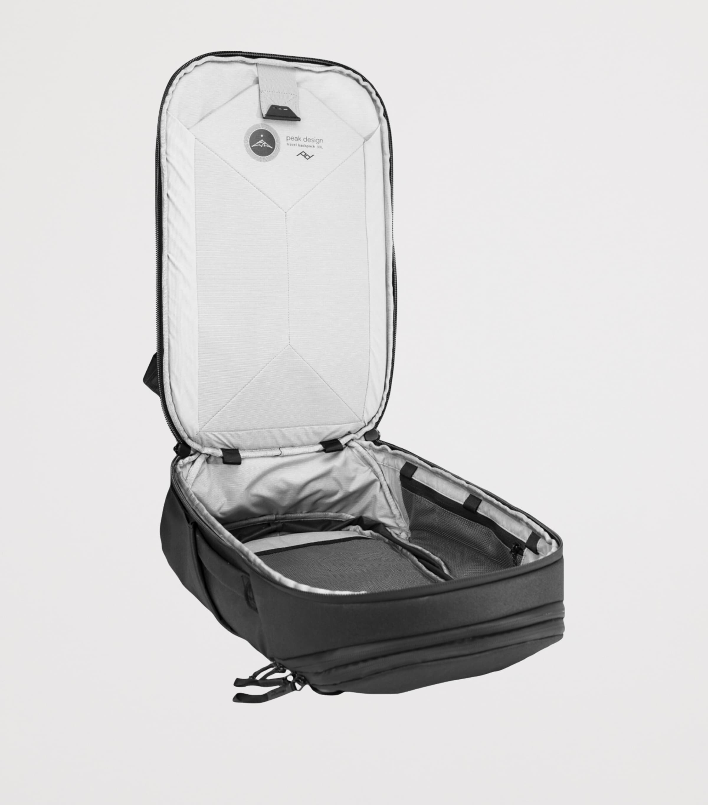 Canvas Expandable 30-Litre Travel Backpack BLACK Image 9