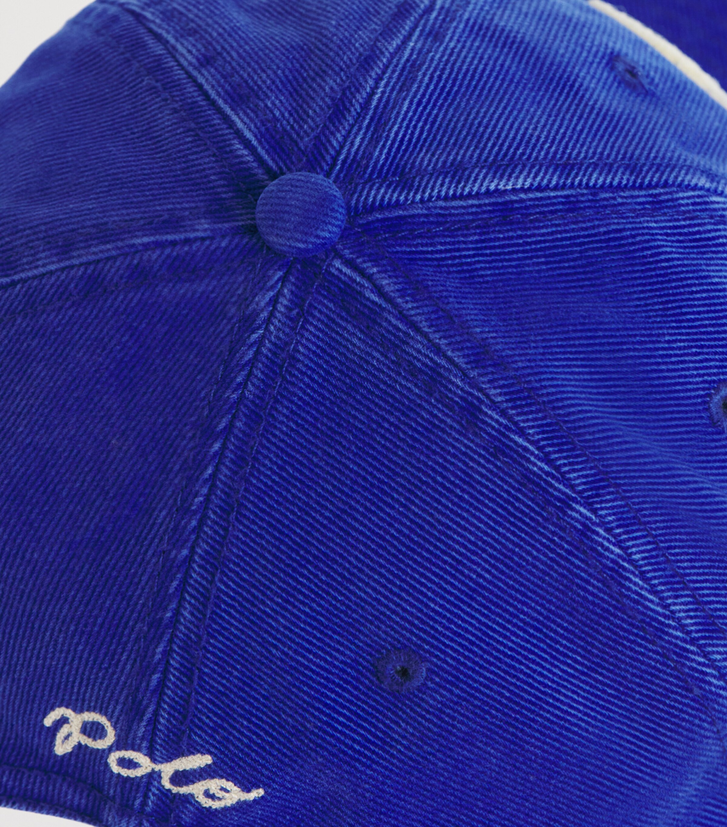 Polo Ralph Lauren Corduroy Script Baseball Cap Classic Azure Image 4