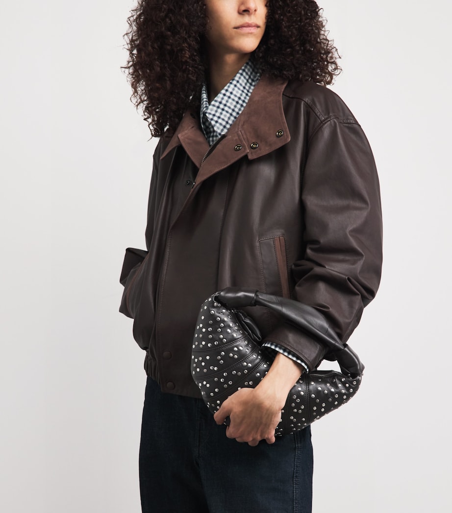 Lemaire Mini Leather Fortune Croissant Shoulder Bag Dark Chocolate Image 2