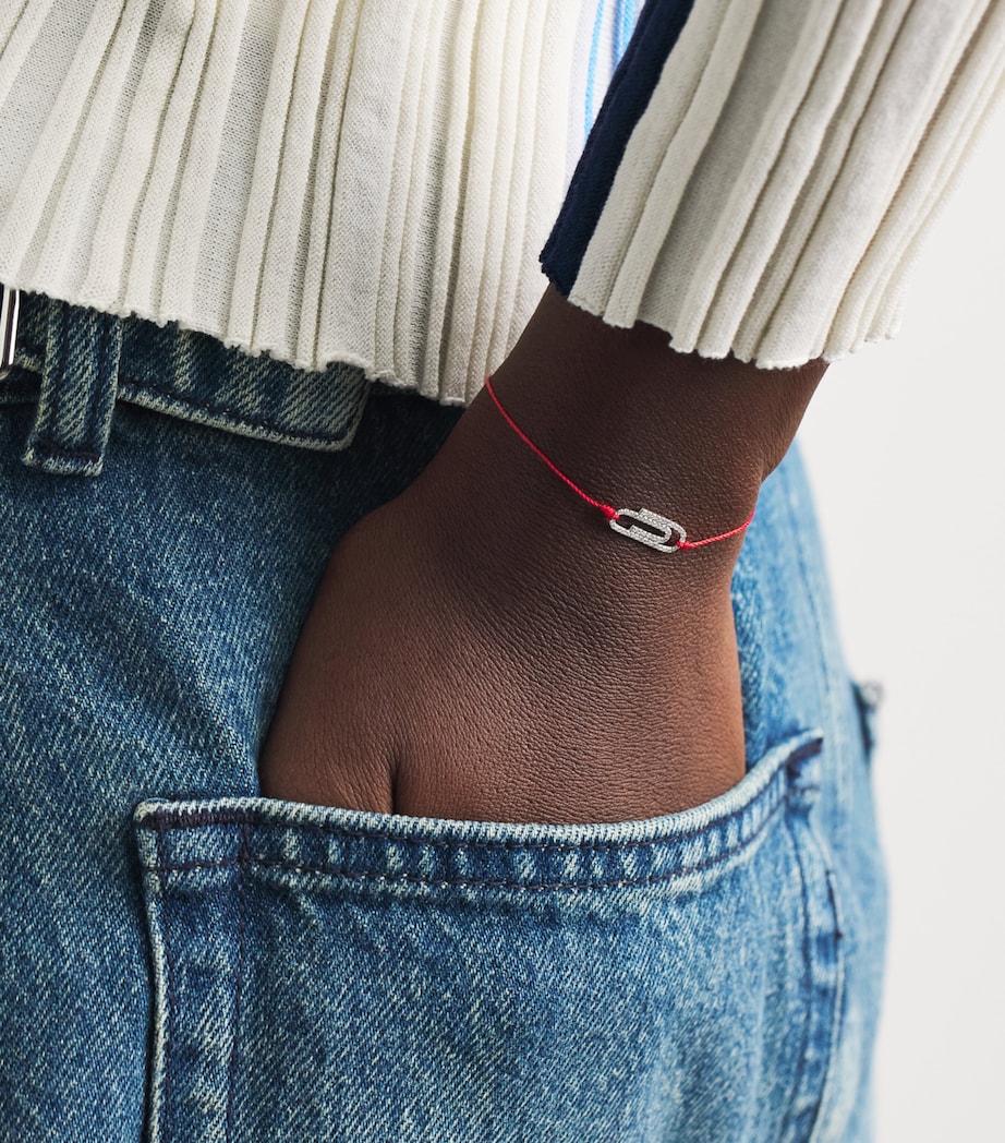 Redline White Gold and Diamond Trombone Bracelet Red Image 2