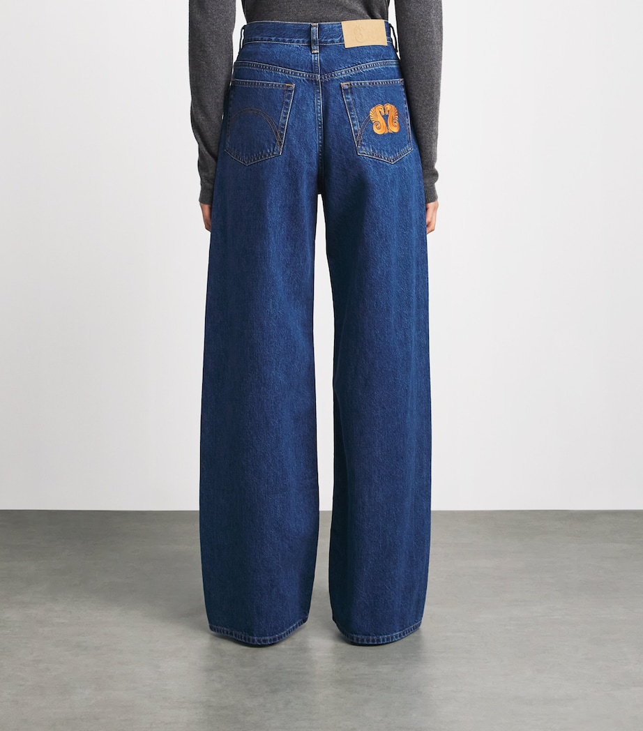 Blazé Milano Womens Nariida Java Wide Jeans Sapphire Image 5