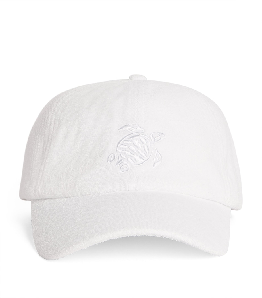 Terry Embroidered Logo Baseball Cap 010-WHITE Image 1