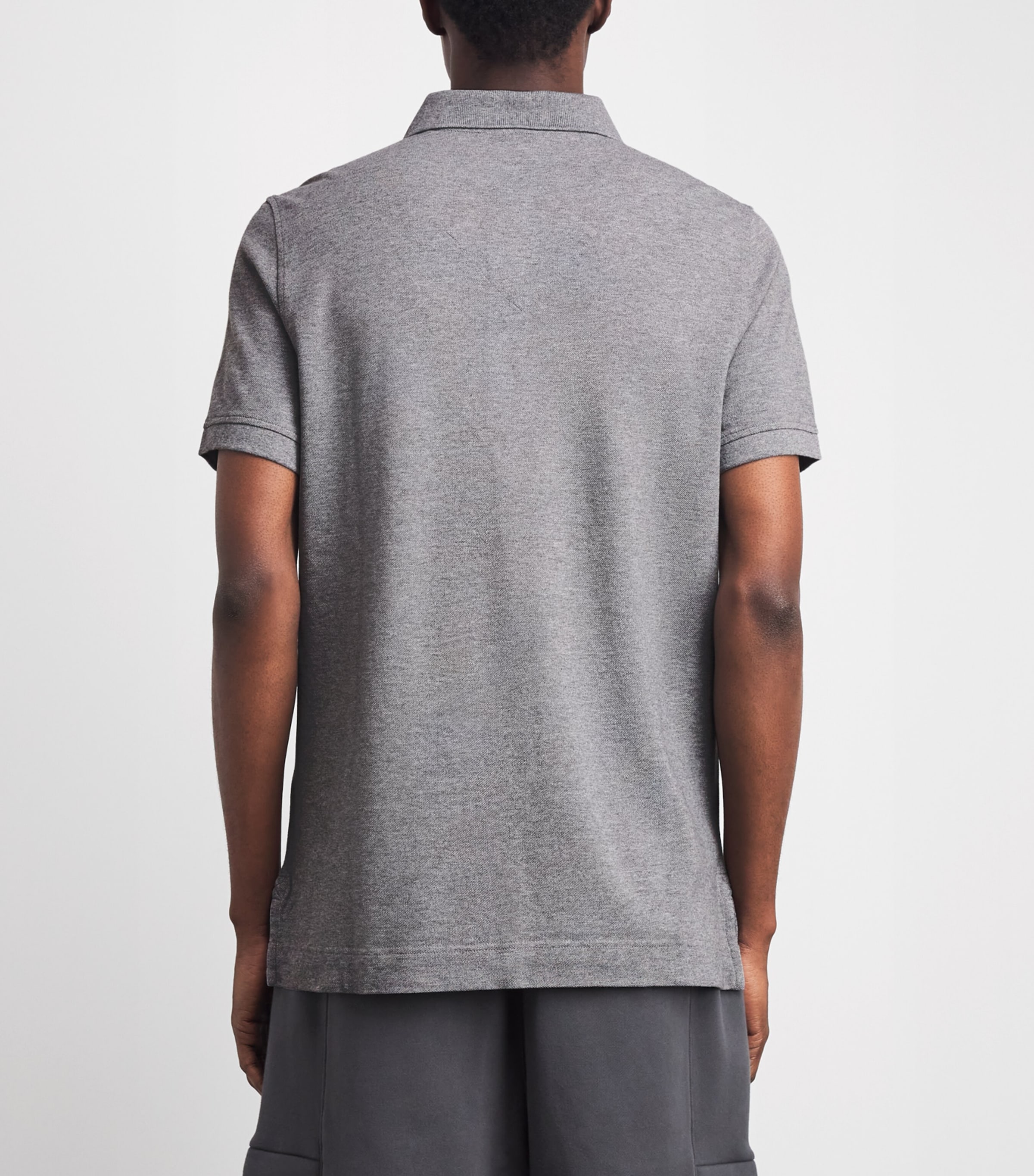 Canada Goose Mens Organic Cotton Beckley Black Disc Polo Shirt Stone Heather Image 5