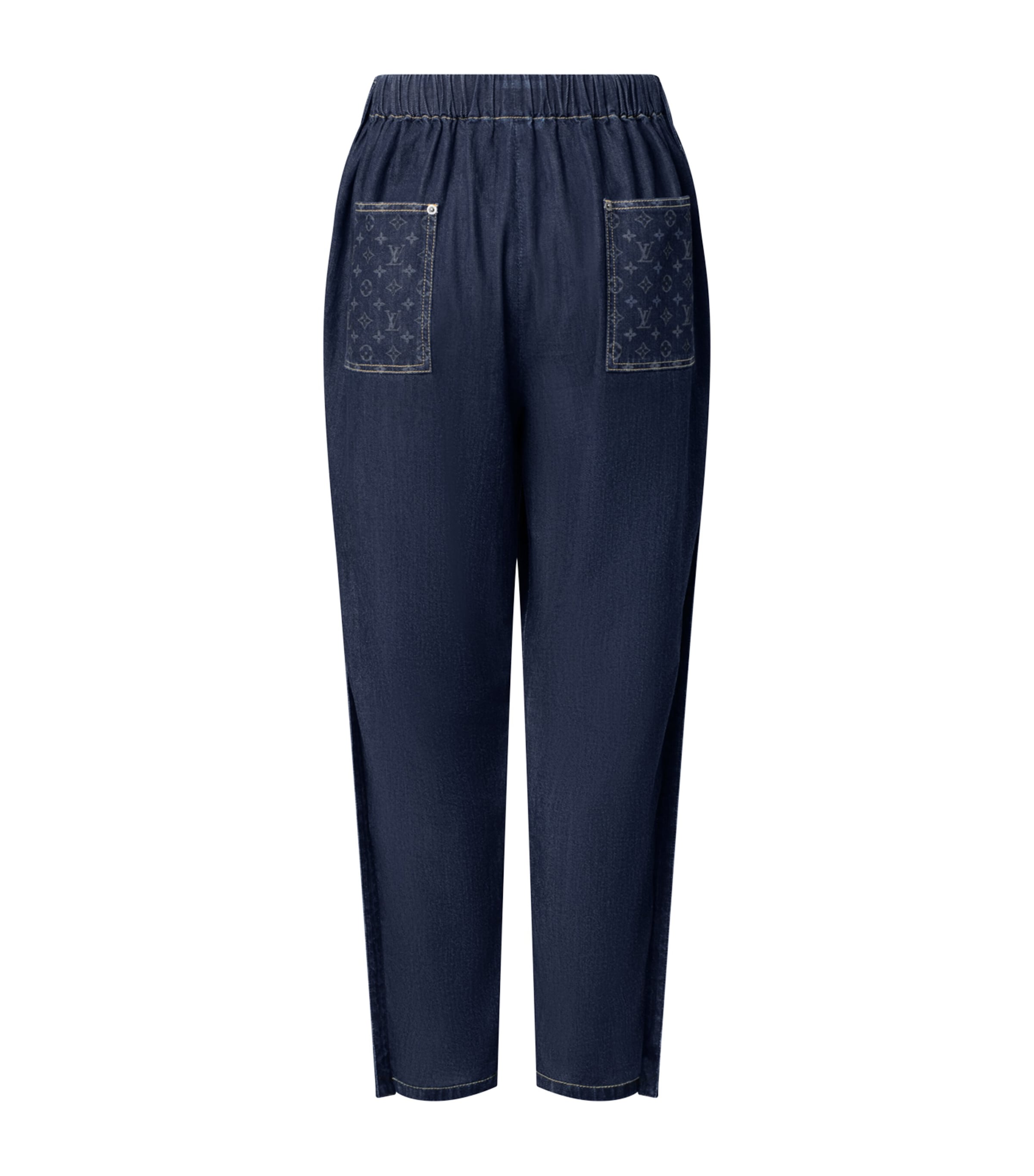 Monogram-Detail Carrot Jeans BLACK Image 4