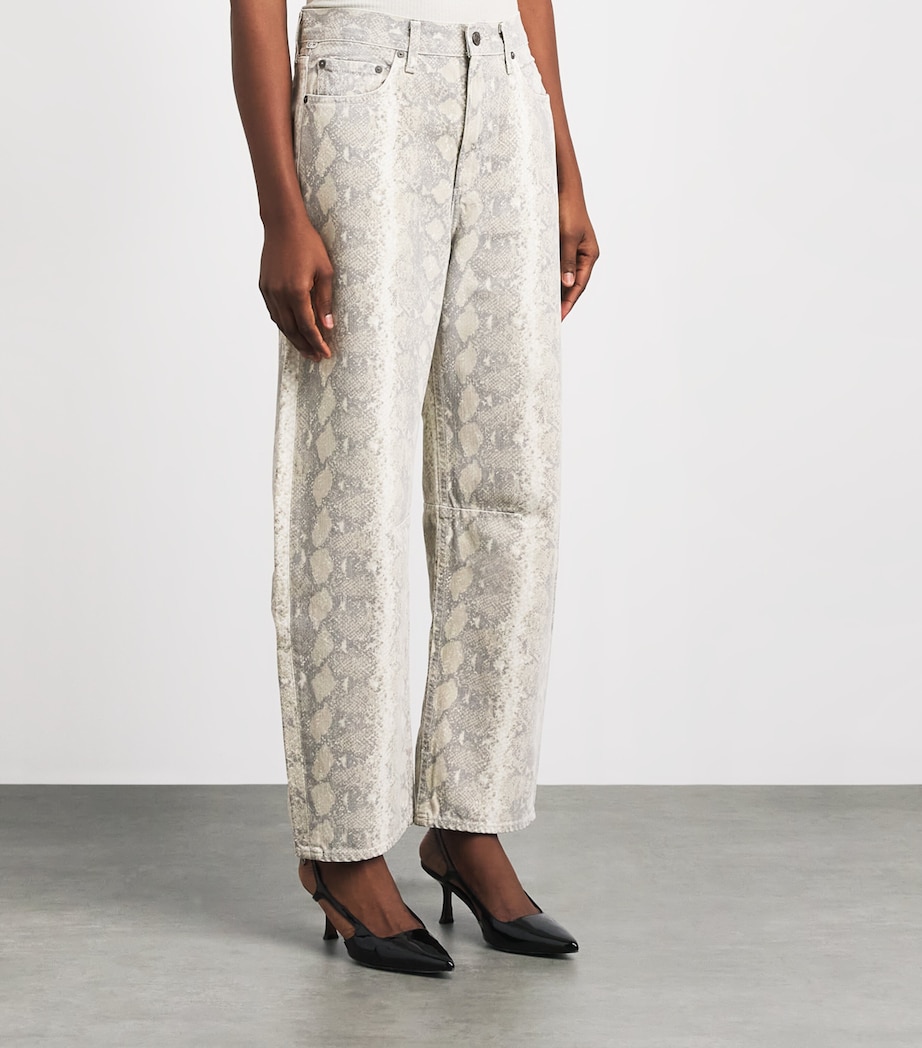 Citizens of Humanity Womens Snakeskin-Effect Miro Mid-Rise Relaxed Jeans Python Image 4