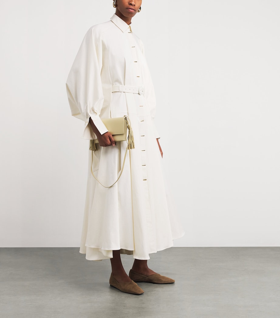 Stretch-Cotton Comfort Found Midi Dress IVORY COTTON TWILL Image 2