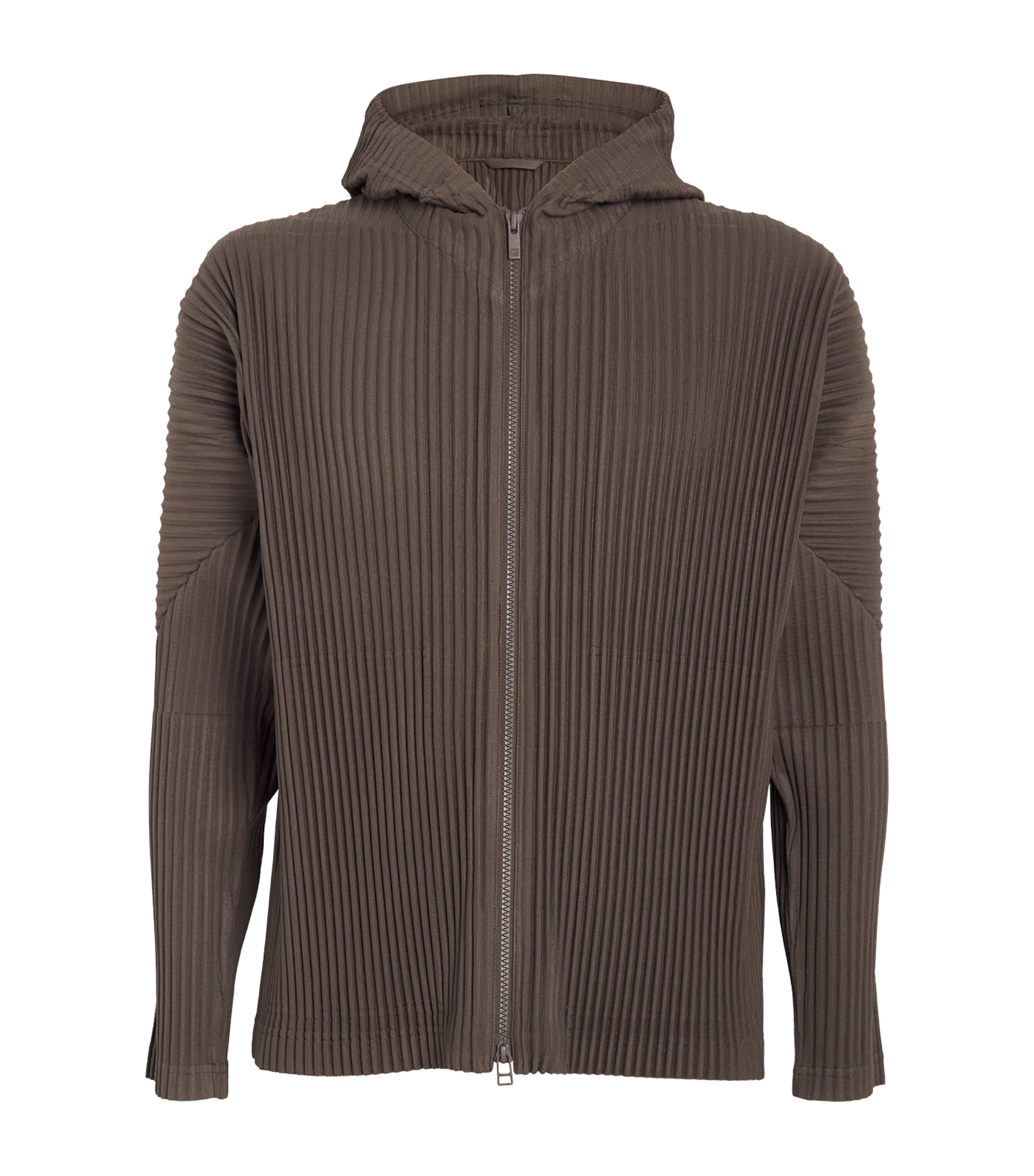 Homme Plissé Issey Miyake Green Pleated Hoodie | Harrods QA