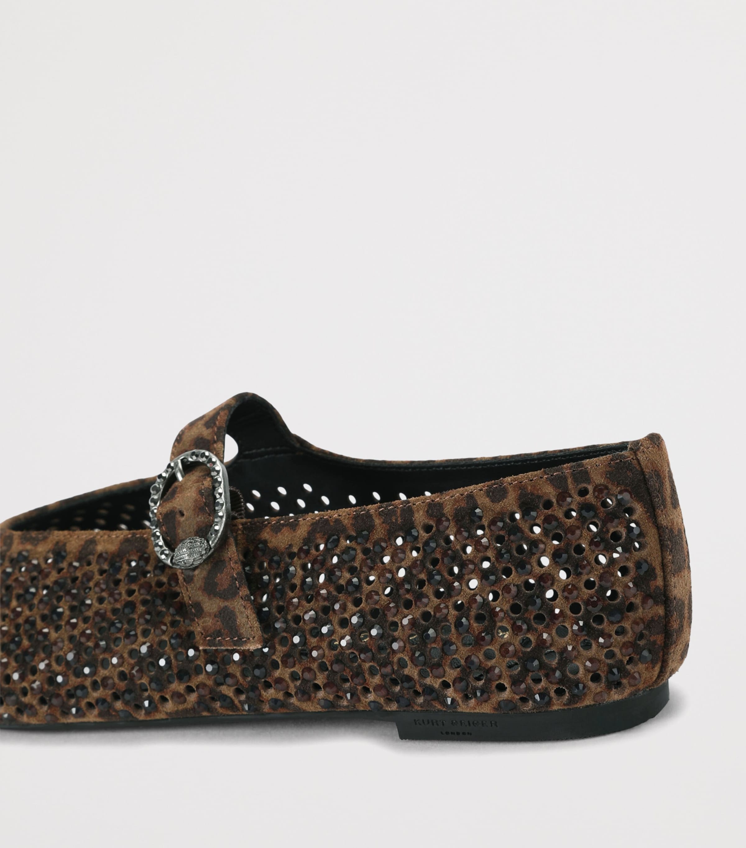 Kurt Geiger London Suede Embellished Mayfair Ballet Flats Brown/oth Image 3