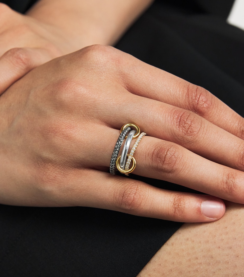 Mixed Gold and Diamond Scorpio Ring STERLING SILVER Image 5