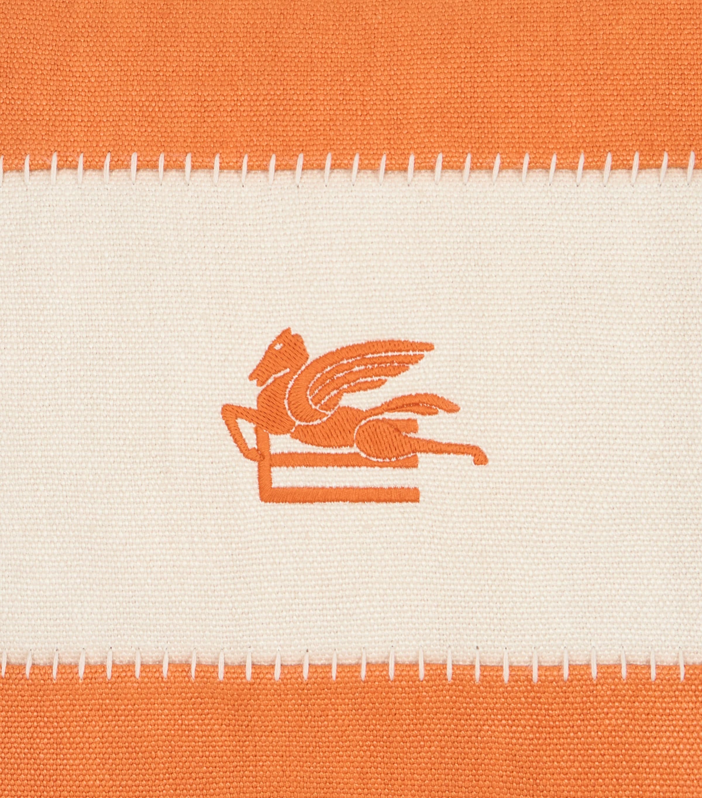 Linen Pegaso Embroidered Cushion (45cm x 45cm) A0982 PINK/RED Image 4