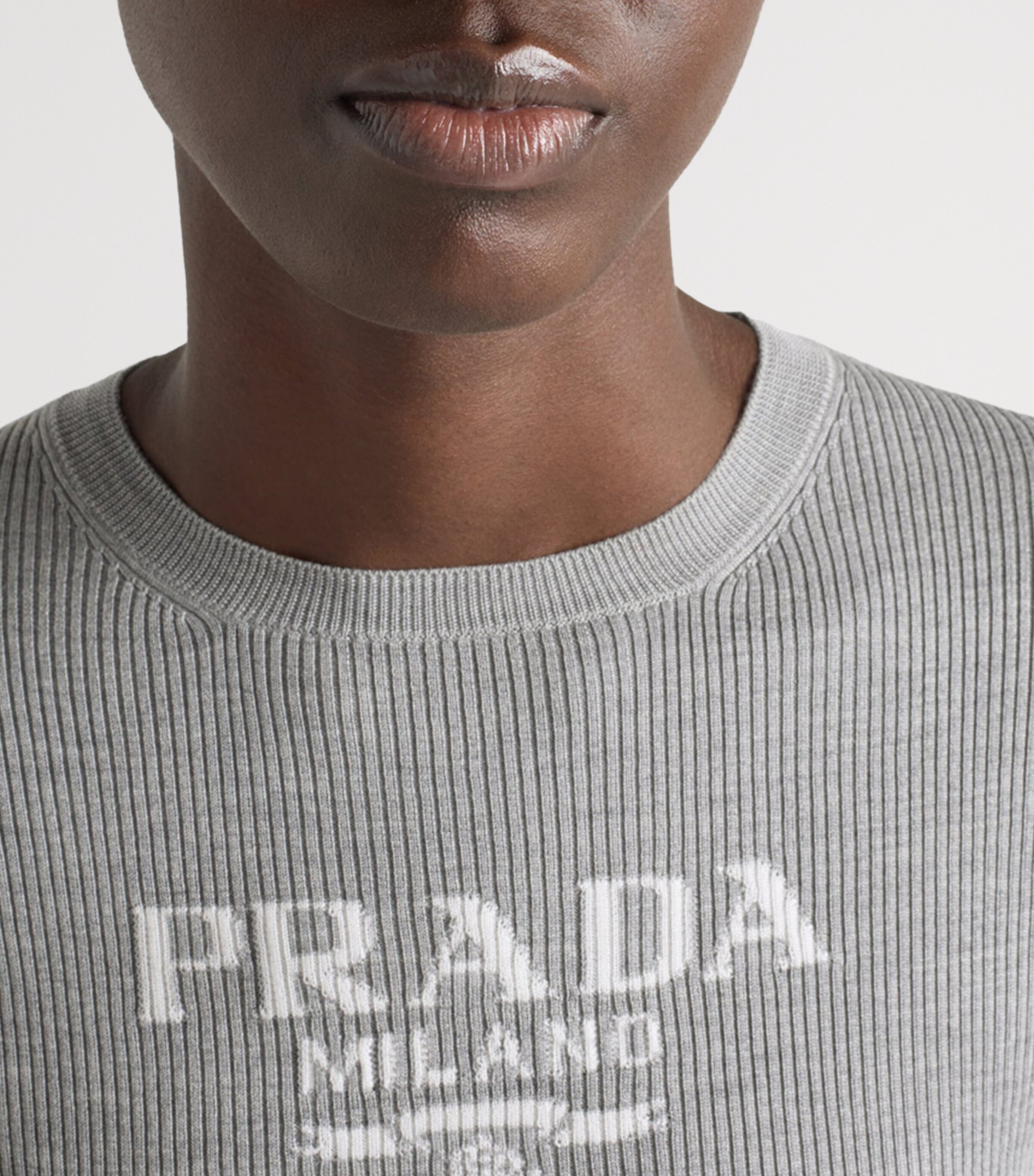 Prada Womens Silk Logo Longline T-Shirt Image 3