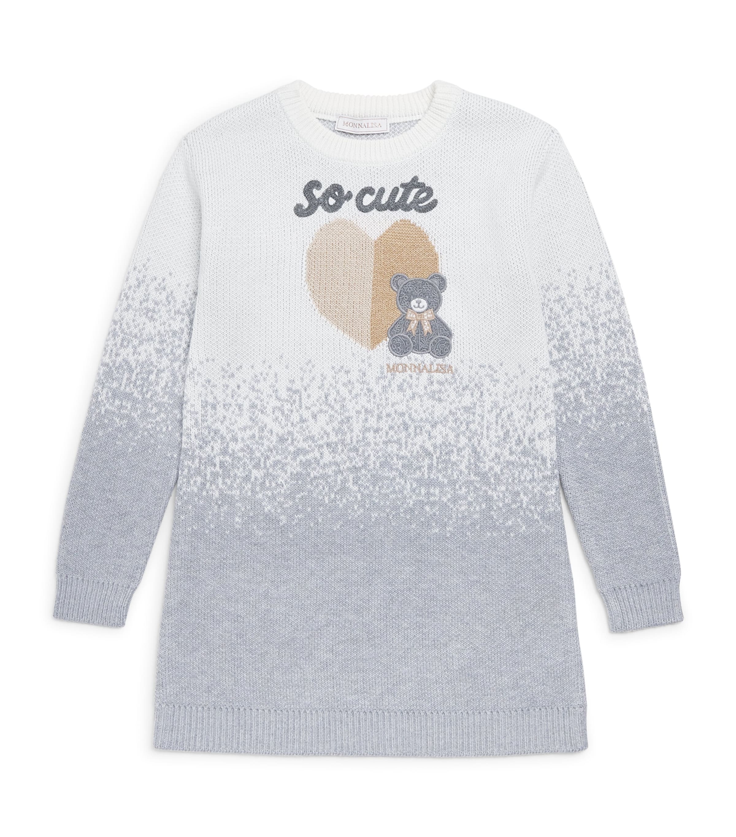 Monnalisa So Cute Teddy Bear Sweater (2-10 Years) Grigio+cammello Image 1