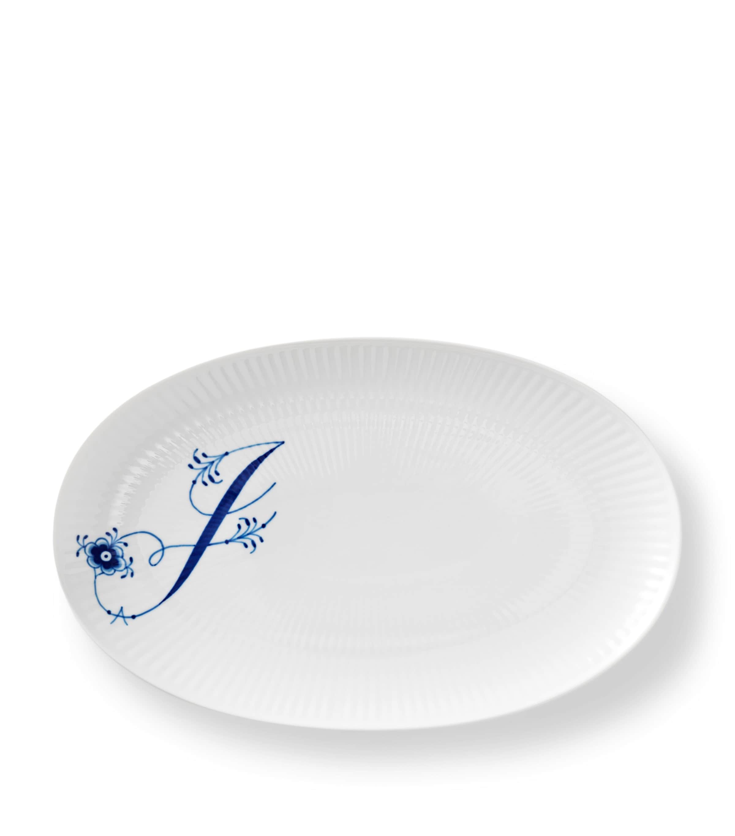 Royal Copenhagen Alphabet Coll Oval Assiette In Blue