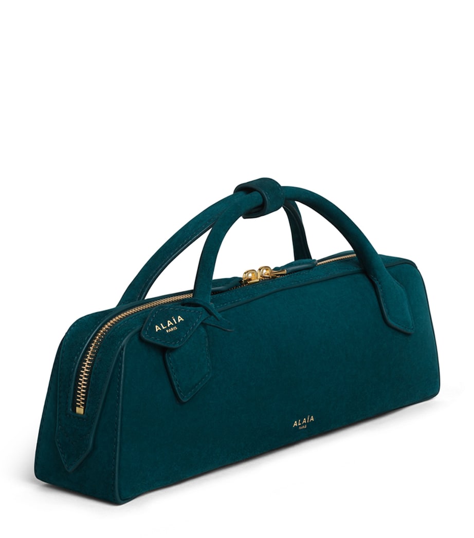 Alaïa Suede Le Teckel Top-Handle Bag Bleu Paon Image 2