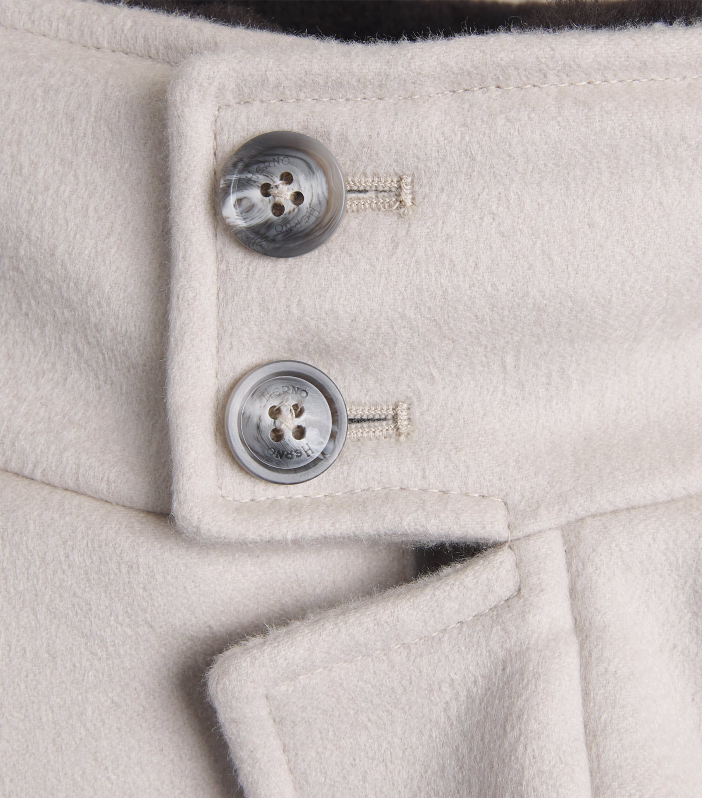 Herno Mens Cashmere Padded Overcoat Chantilly Image 6