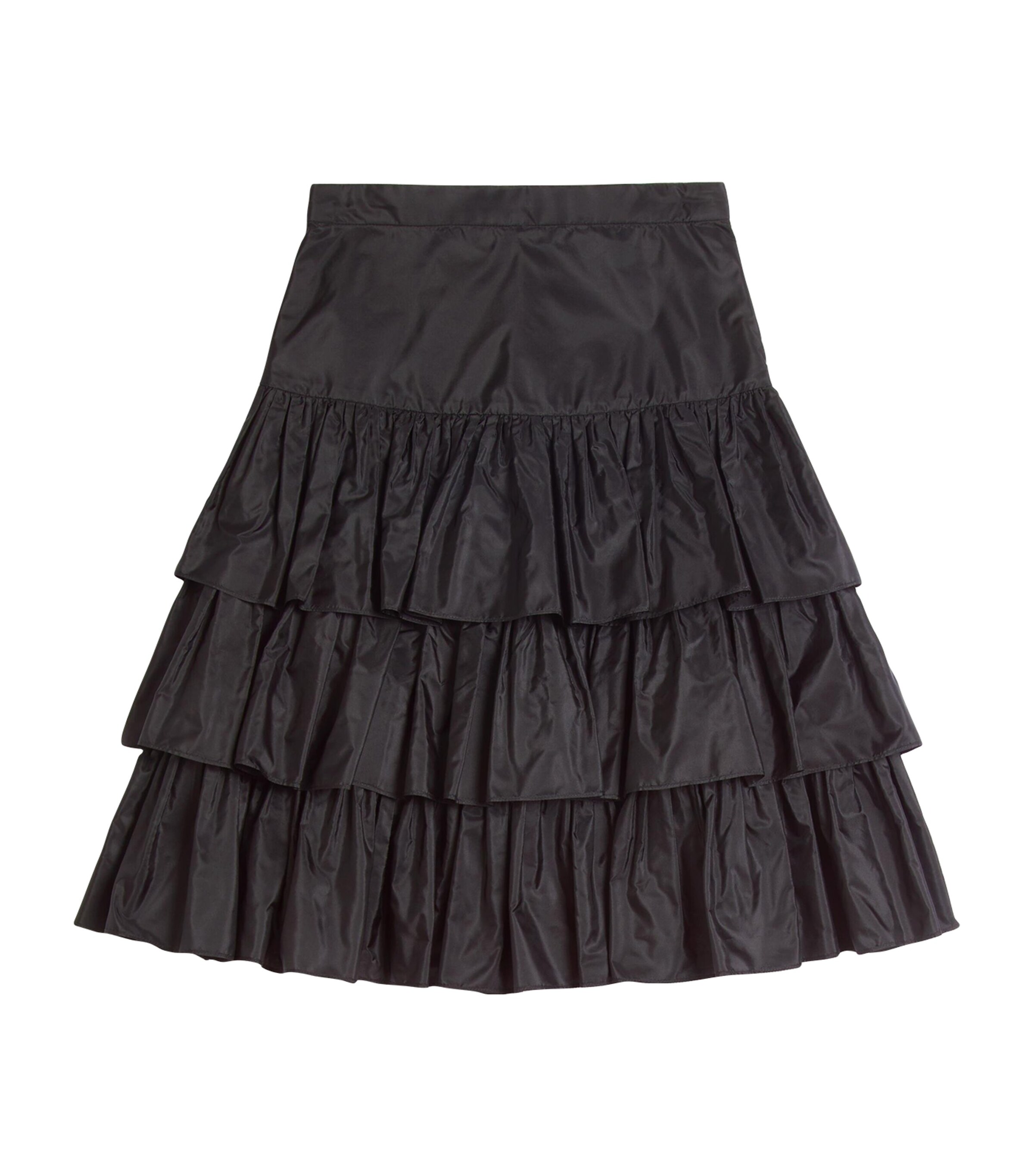 Valentino Ruffled Taffeta Skirt Woman Black 42 In Black