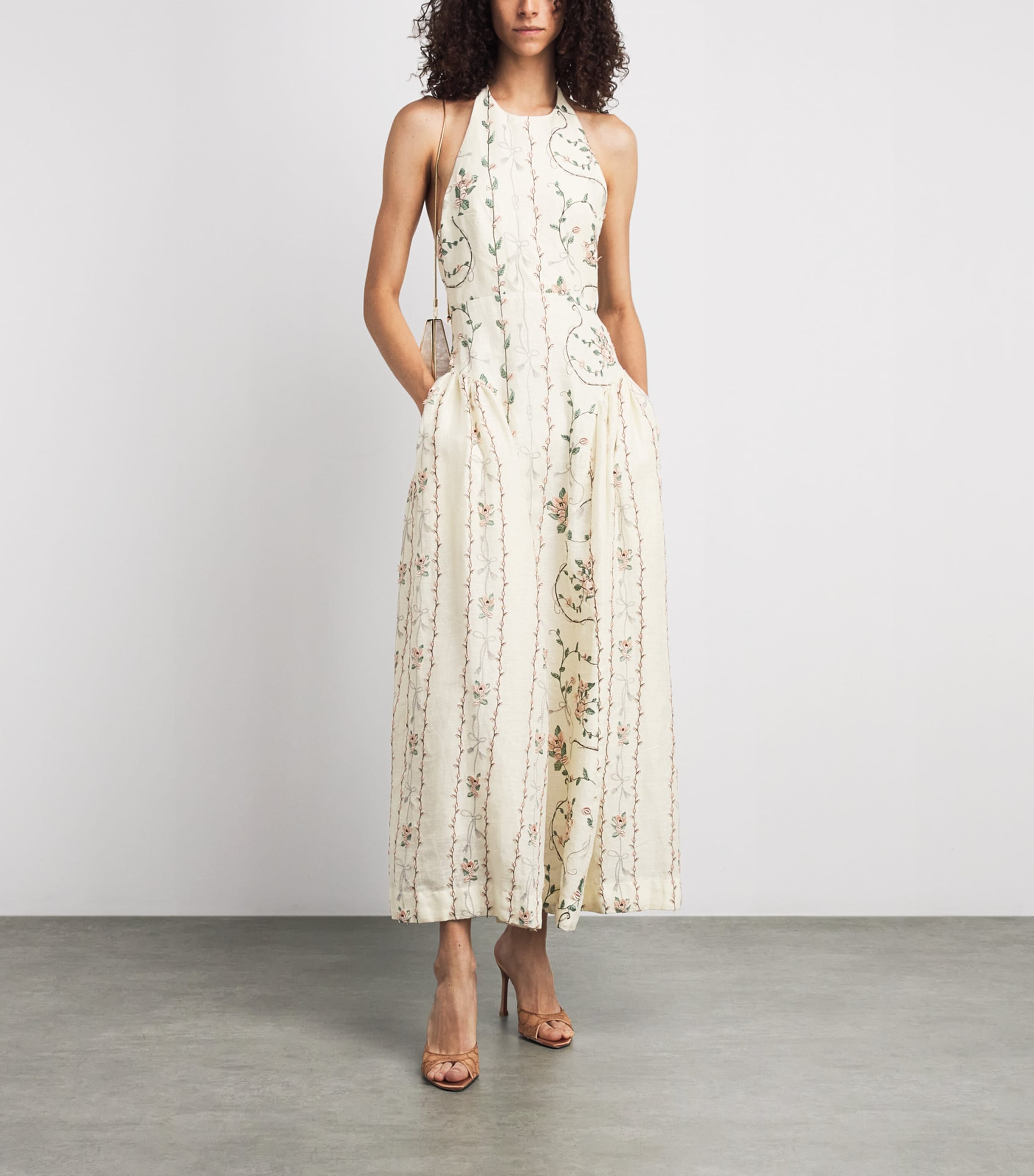 Agua By Agua Bendita Womens Linen Balsa Navegante Midi Dress Image 2