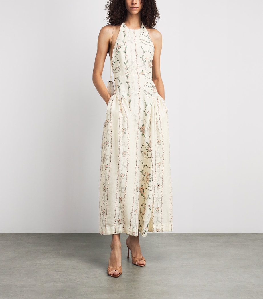 Agua By Agua Bendita Womens Linen Balsa Navegante Midi Dress Image 2