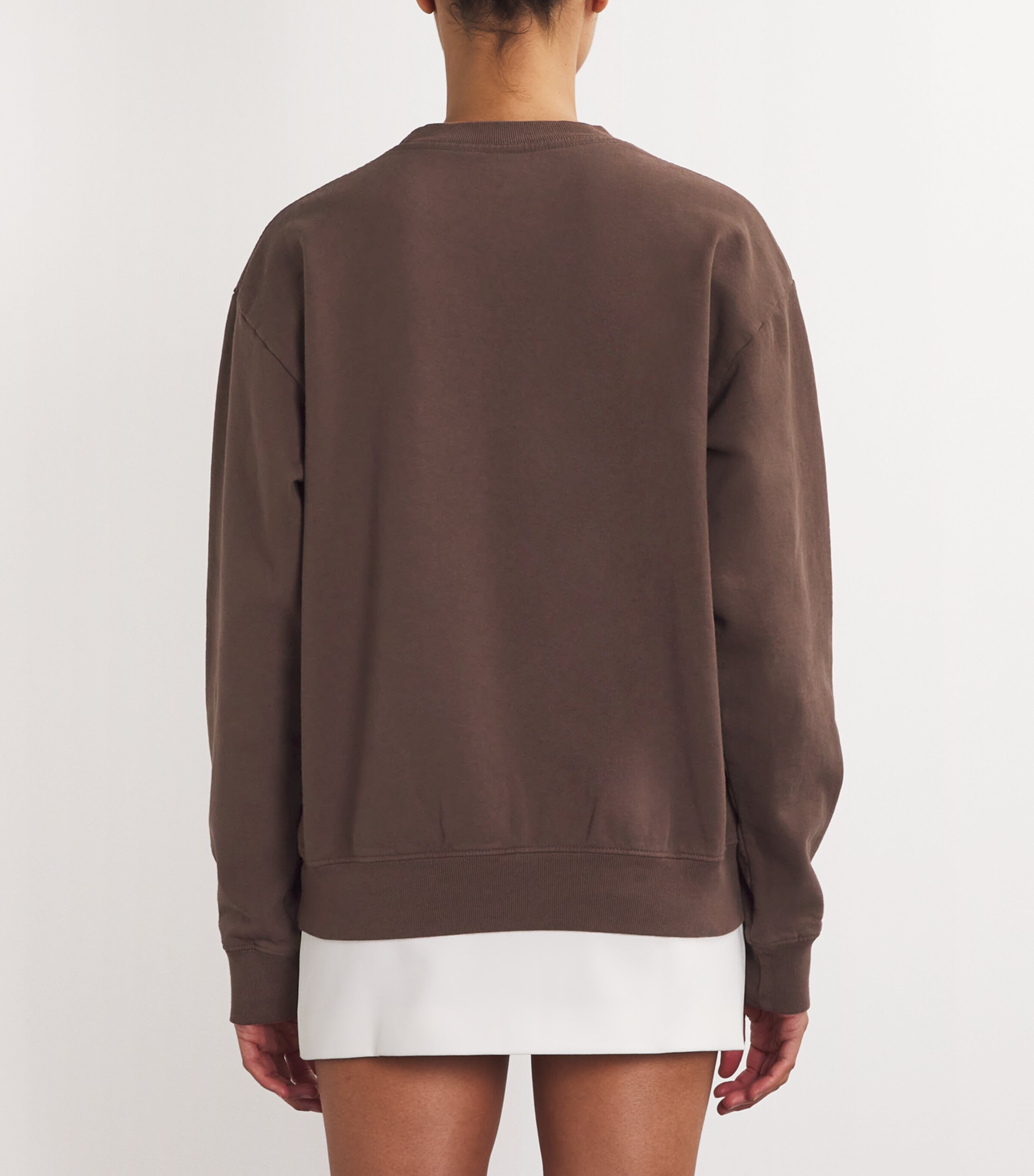 Sporty & Rich Womens Cotton Riding Club Sweatshirt Chocolate Cream Image 4
