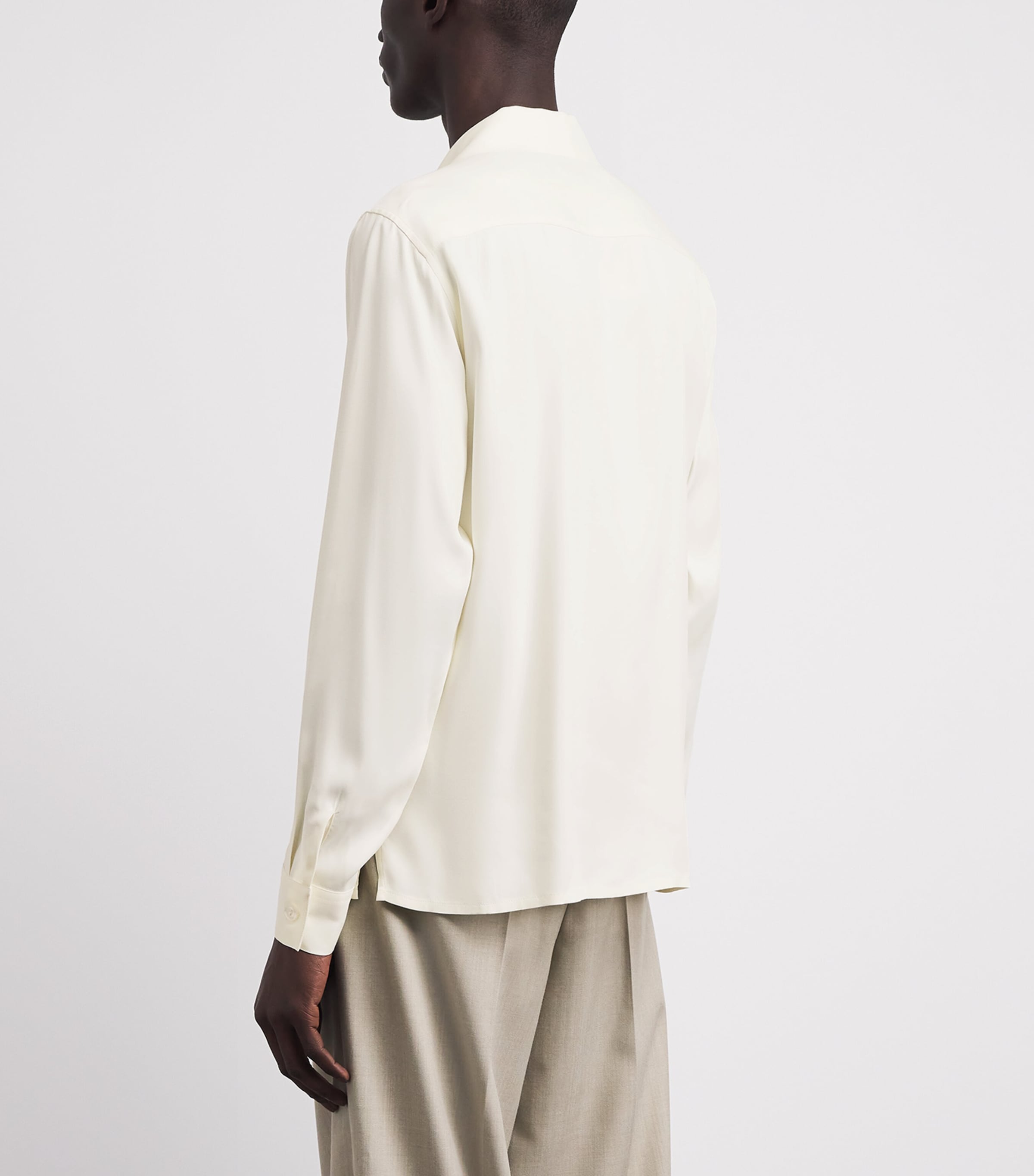 Sandro Paris Mens Notched-Collar Shirt White Image 5