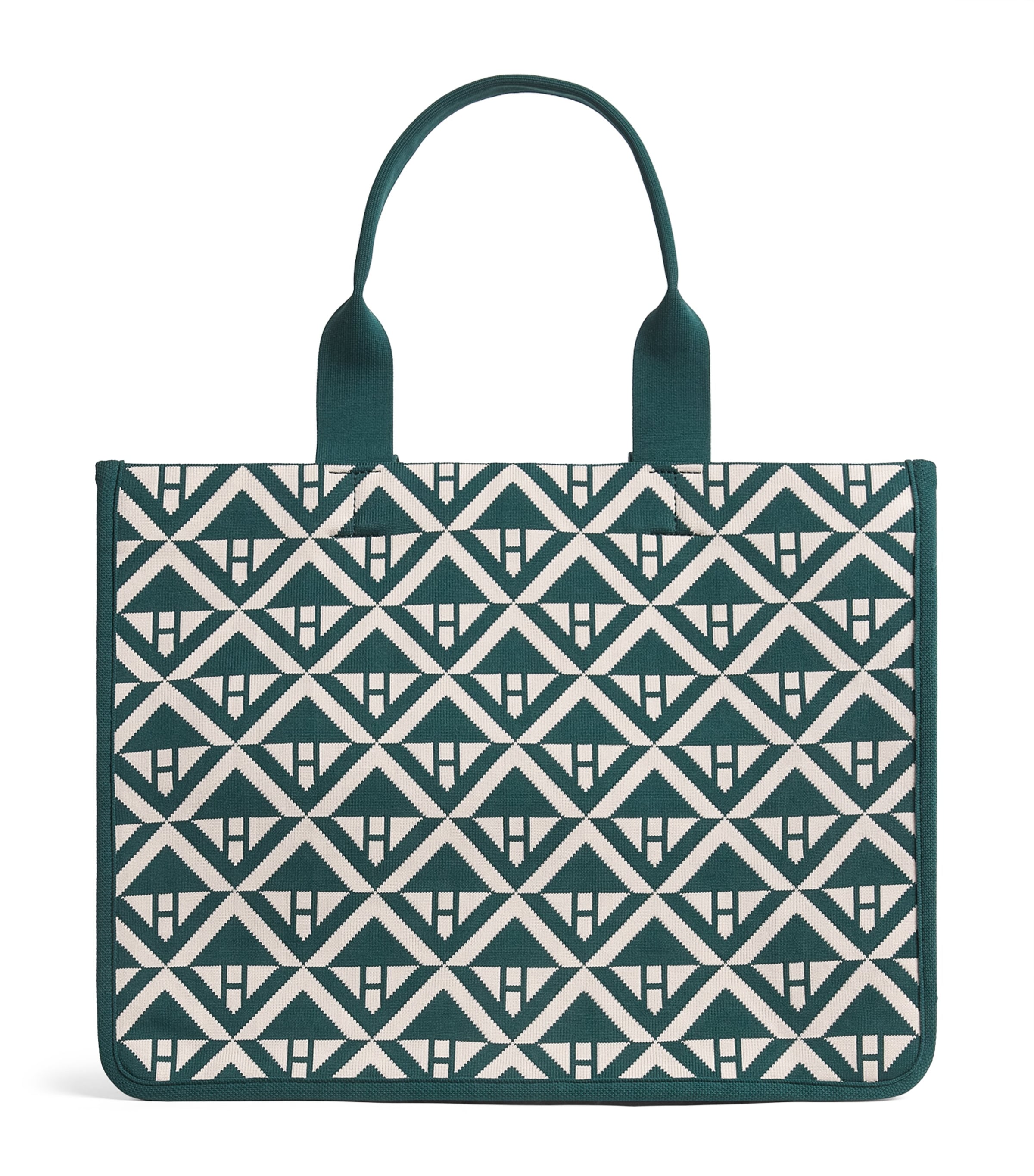 Harrods Medium Geometric Tote Bag Harrods Green Image 1